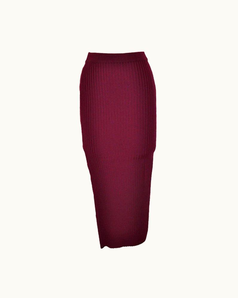 Dolce & Gabbana Dolce & Gabbana Burgundy Knit Skirt