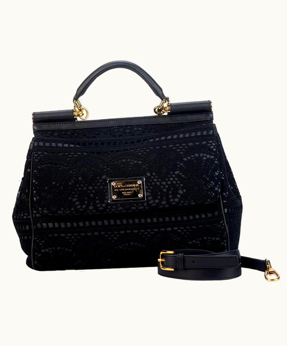 Dolce & Gabbana Dolce & Gabbana Black Macrame' Bag