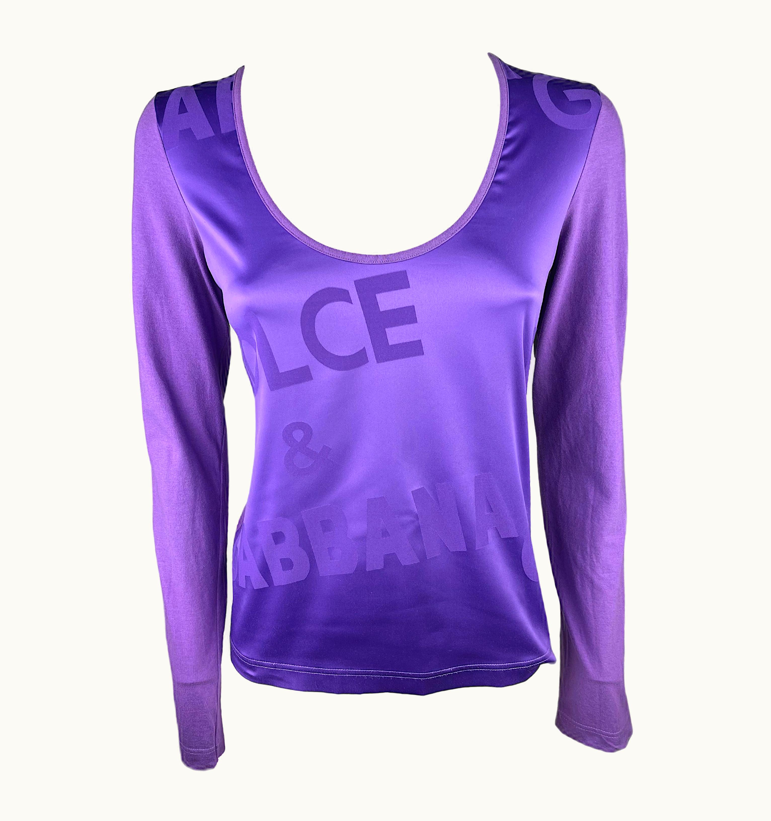 Dolce & Gabbana Dolce&Gabbana - Lilac Blouse With Long Sleeves And Embossed Logo