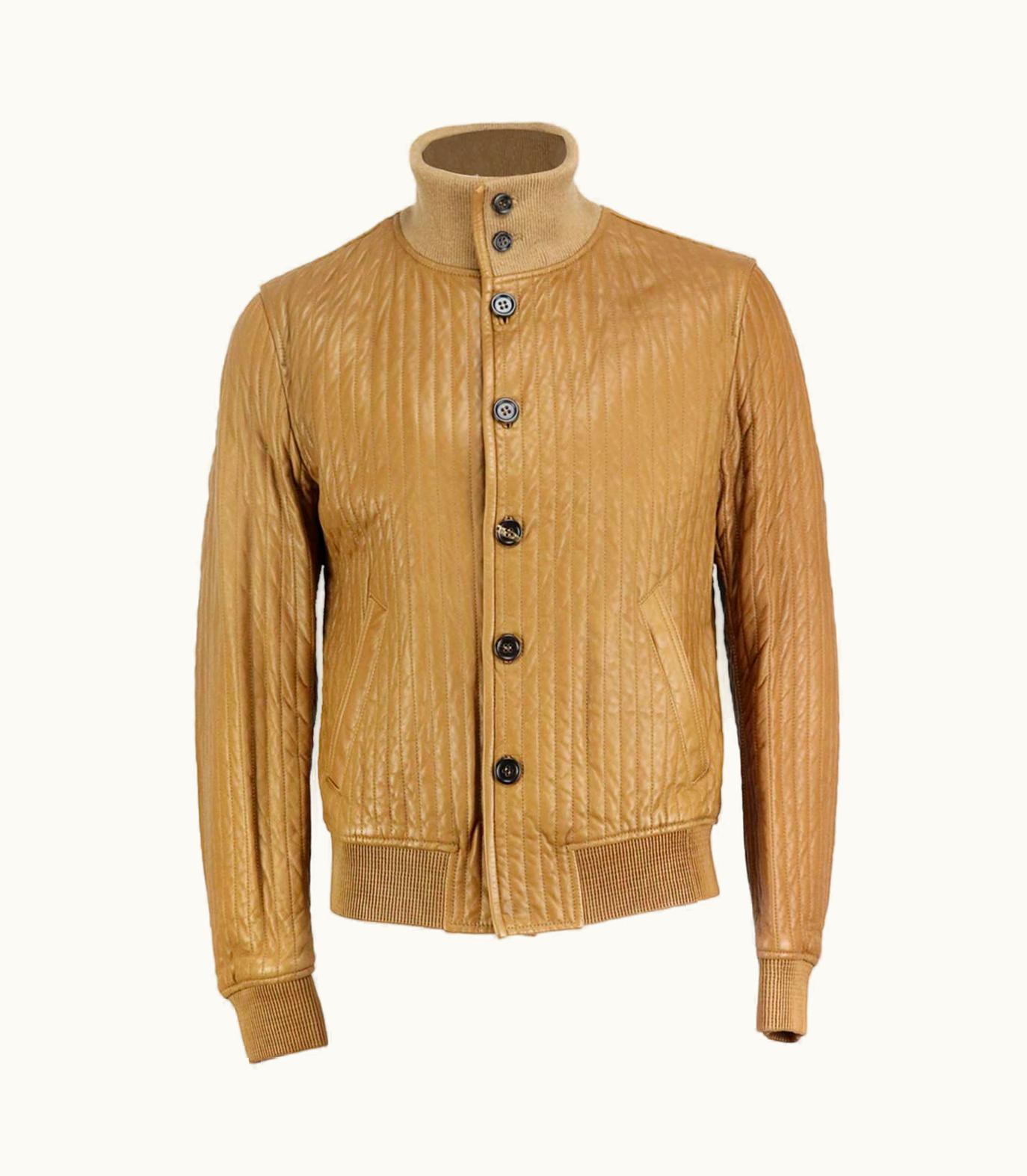 Dolce & Gabbana Dolce And Gabbana Men' Quilted Leather Jacket It 50 Uk/us Chest