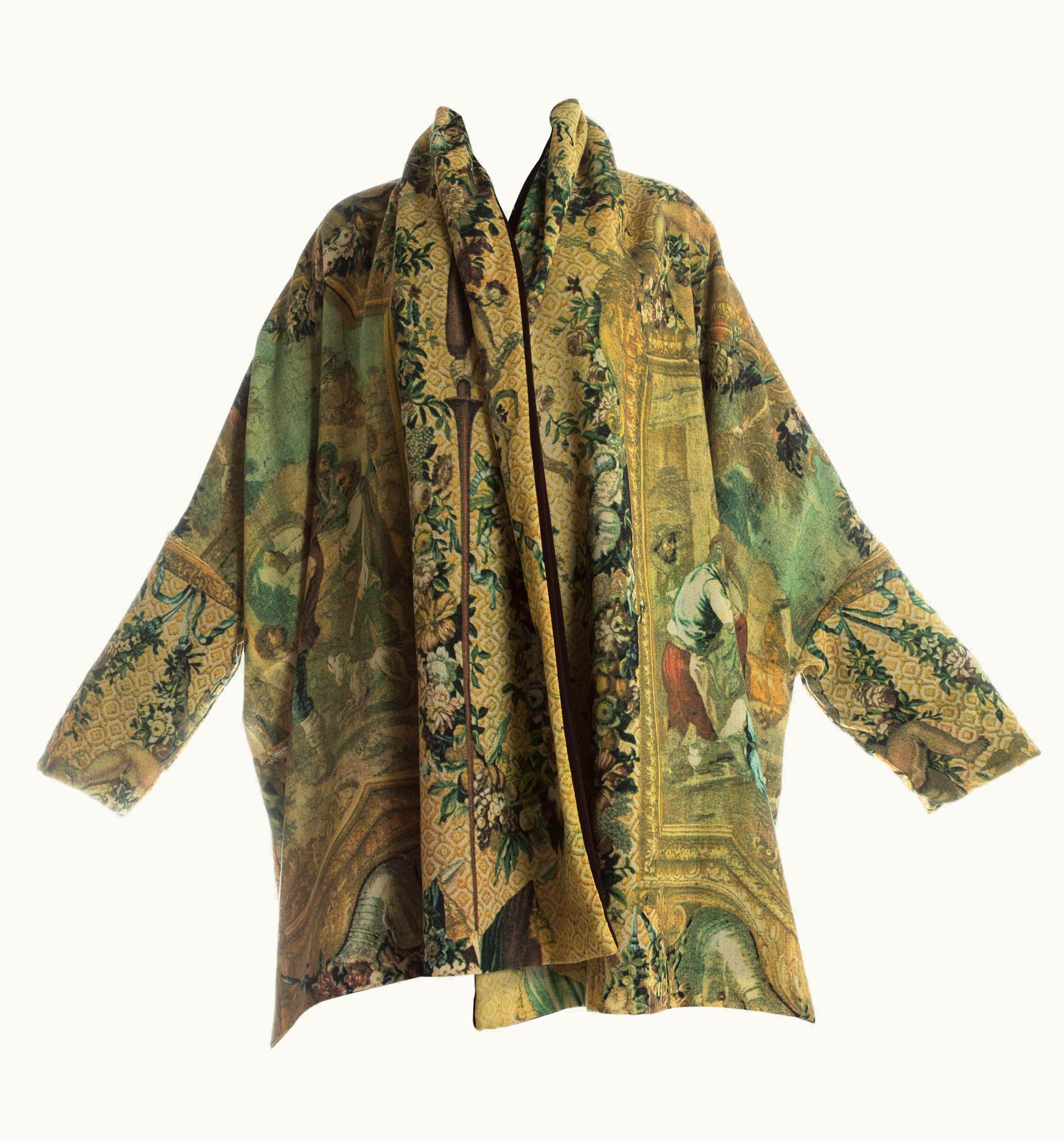 Dolce & Gabbana Dolce & Gabbana Wool Crepe Reversible Blanket Coat, C