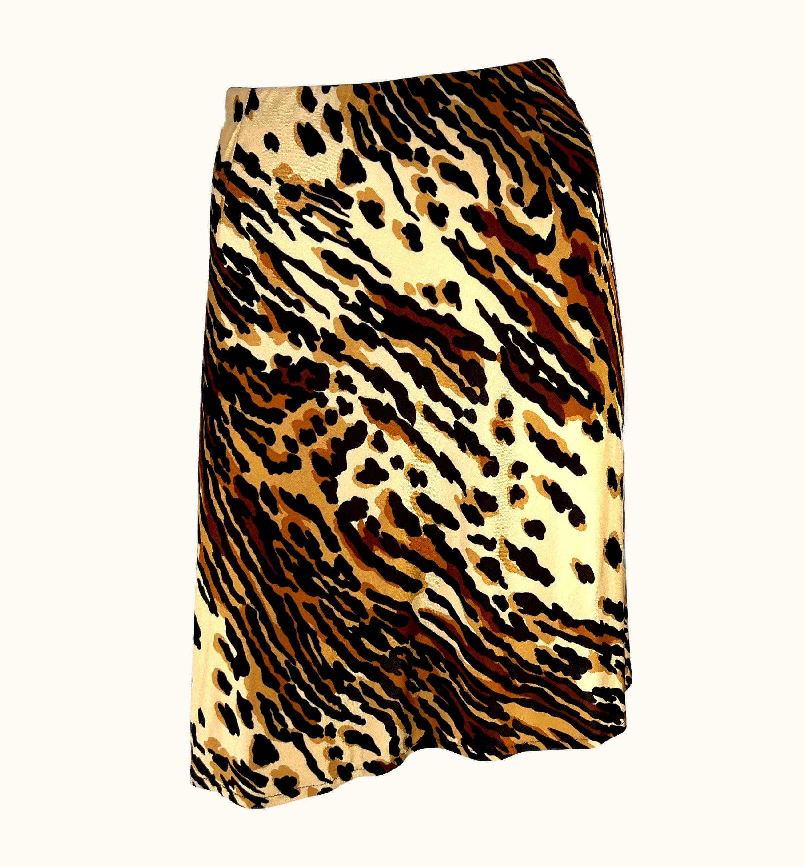 Dolce & Gabbana Nwt 1990s Dolce & Gabbana Animal Print Stretch Viscose Skirt