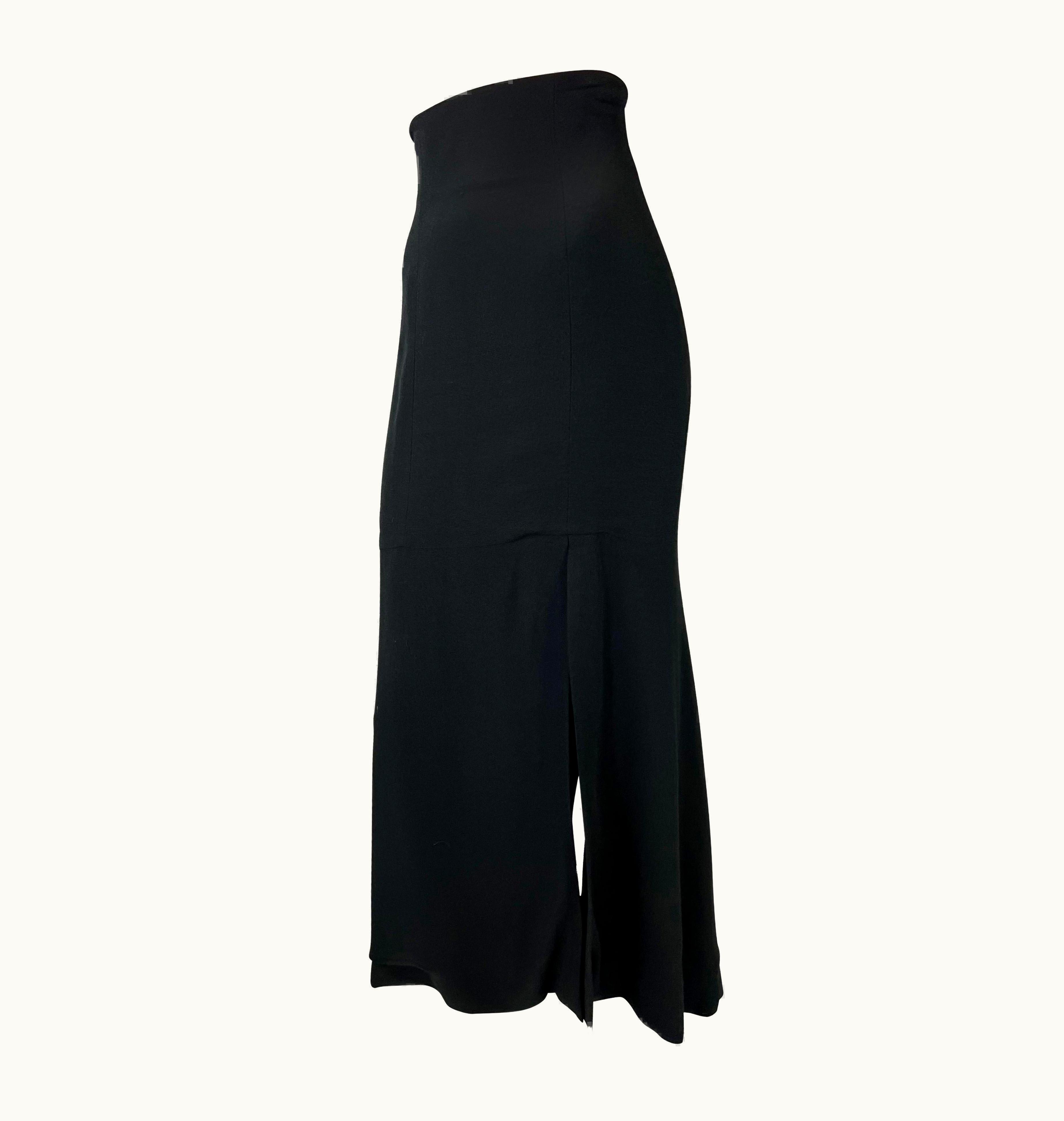 Dolce & Gabbana 1990s Dolce & Gabbana High-Waisted Flared Hourglass Maxi Slit Skirt