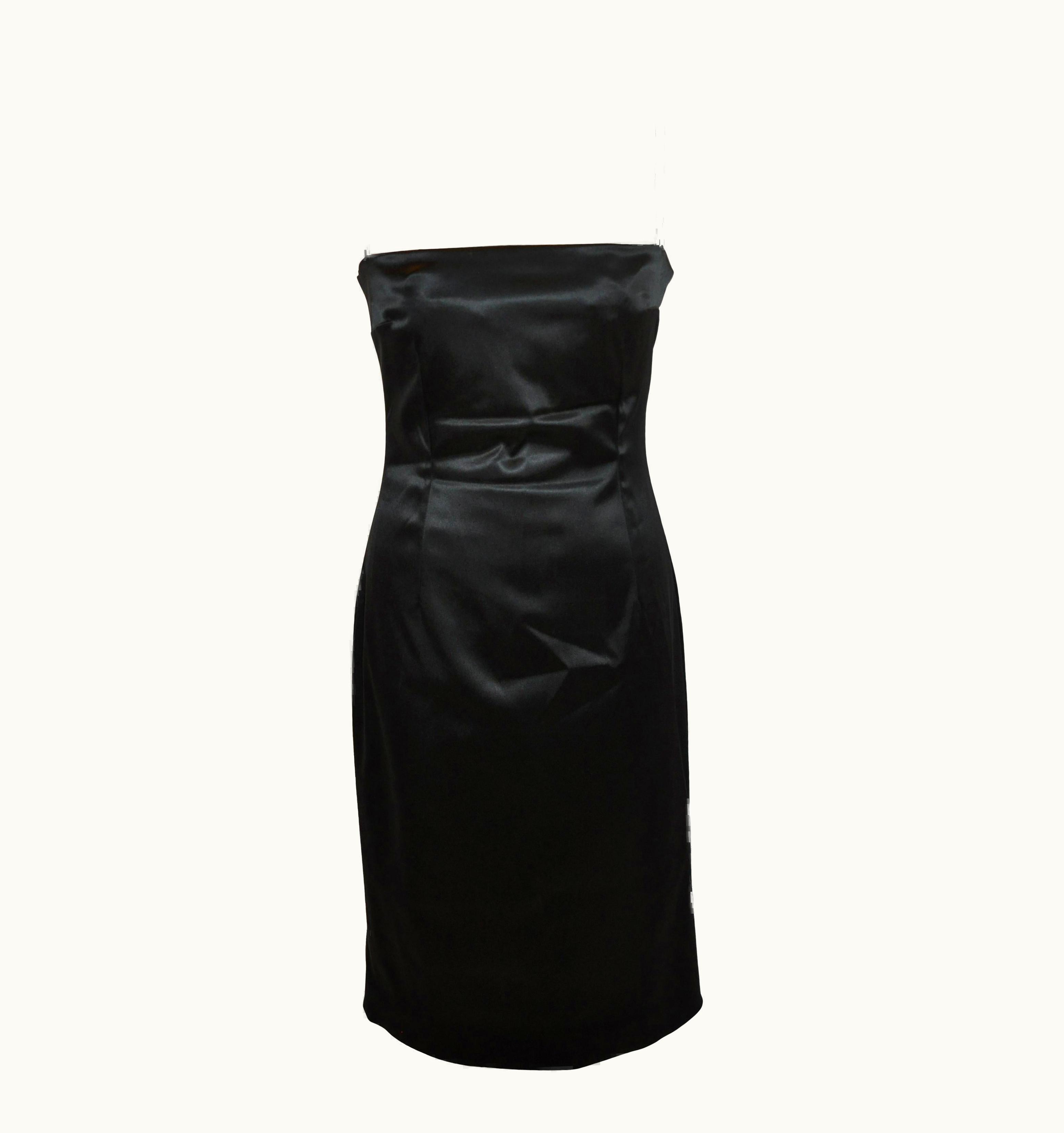 Dolce & Gabbana Dolce & Gabbana Midnight-Black Body-Hugging Spandex Built-In Bra Evening Dress
