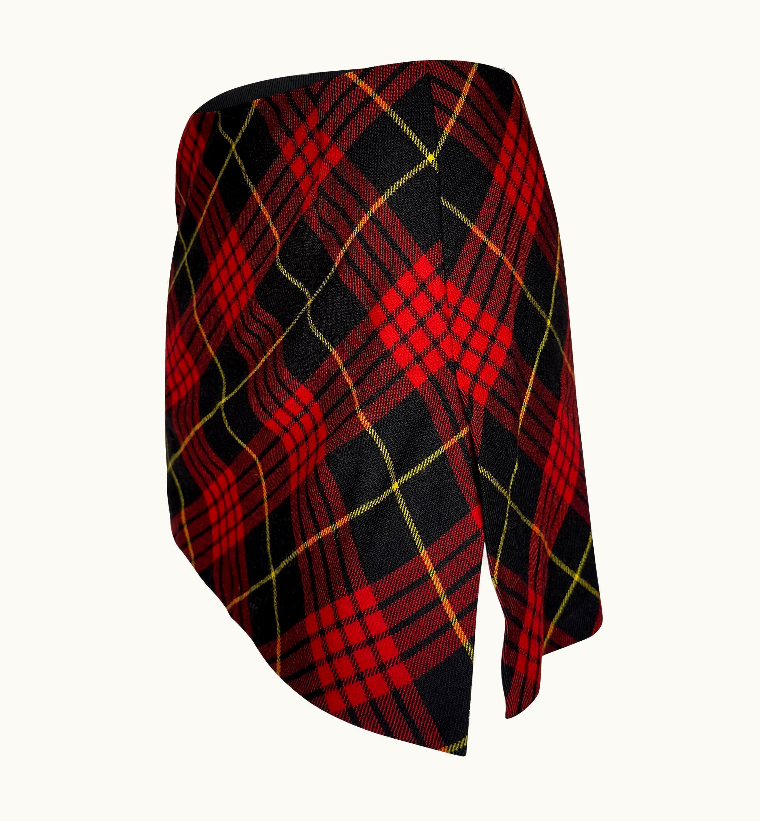 Dolce & Gabbana Vintage Dolce And Gabbana 90s Tartan Micro Mini Skirt With Lateral Slits