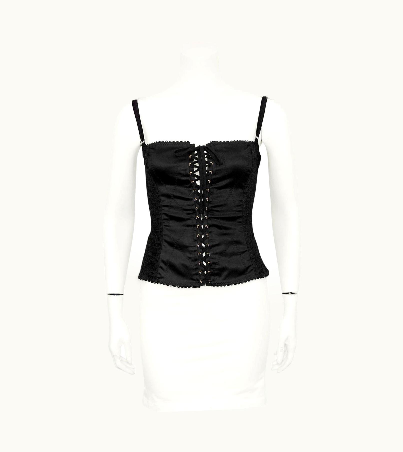 Dolce & Gabbana 1990s D&G By Dolce And Gabbana Black Lace Corset