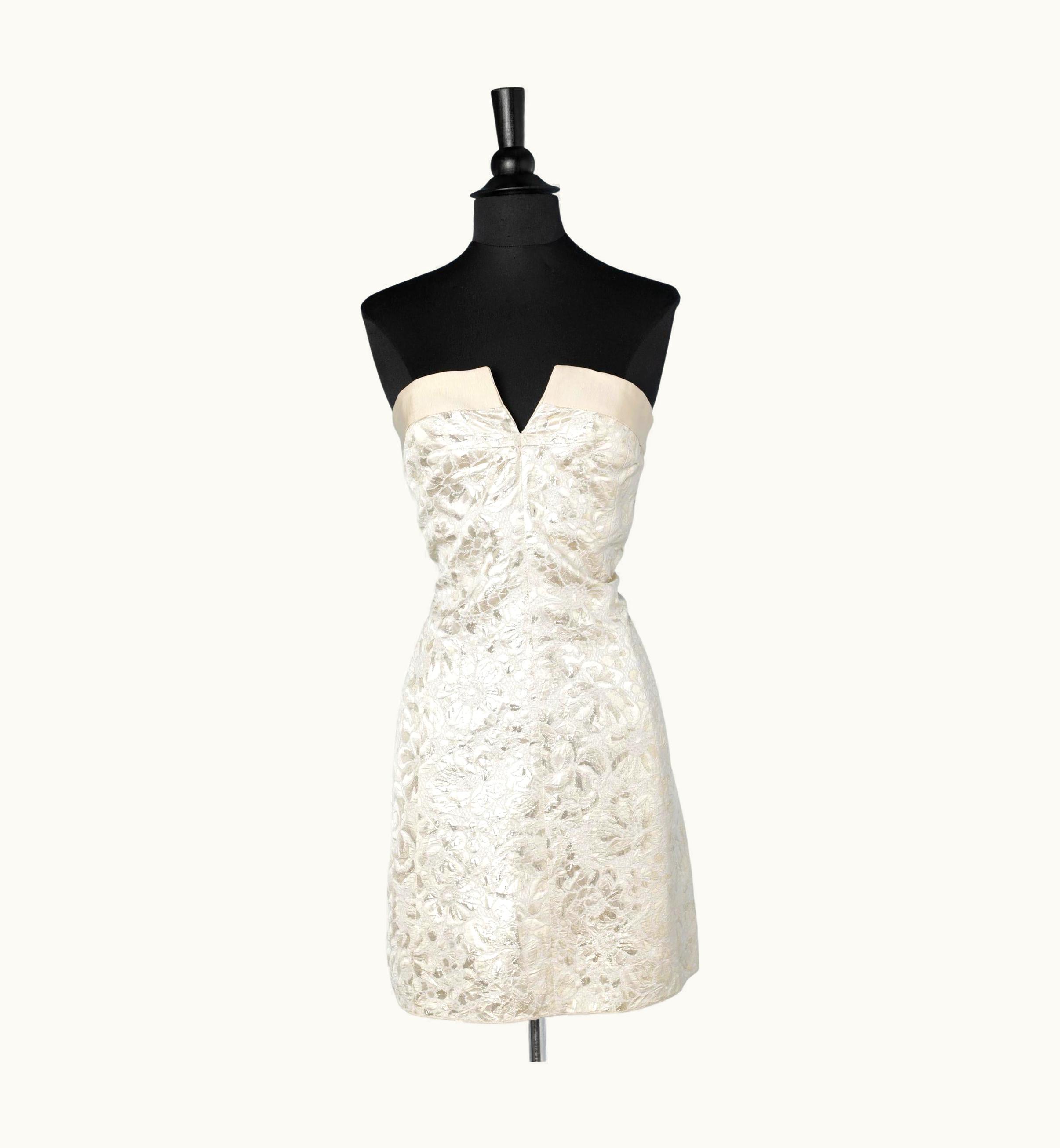Dolce & Gabbana Bustier Mini-dress In Gold Brocade D&G By Dolce & Gabanna