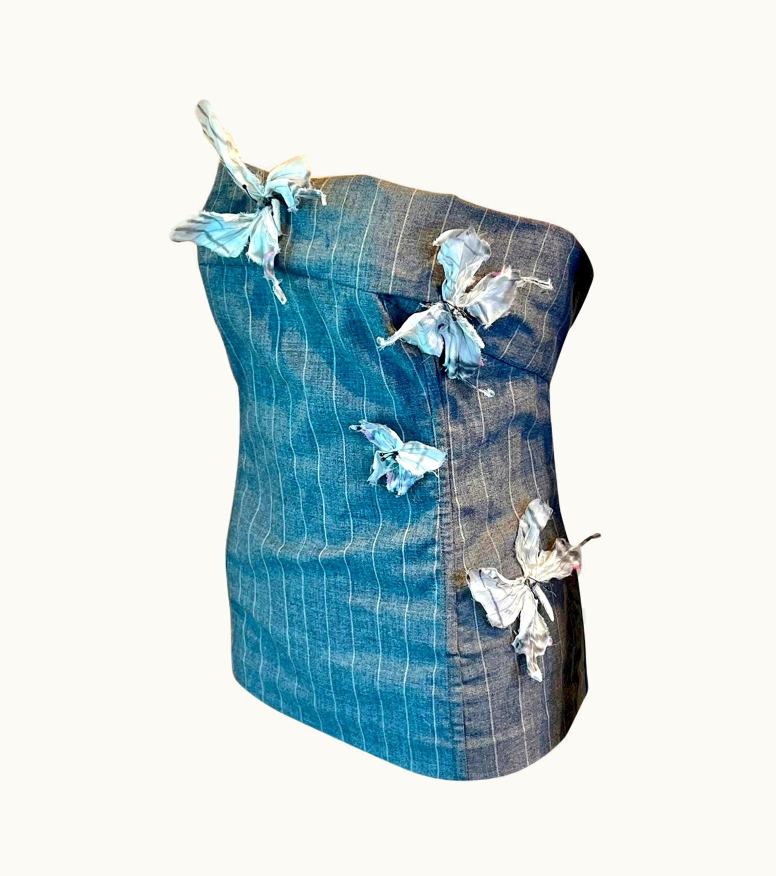 Dolce & Gabbana Dolce & Gabbana S/S 1998 Runway Stromboli Collection Butterfly Corset Top