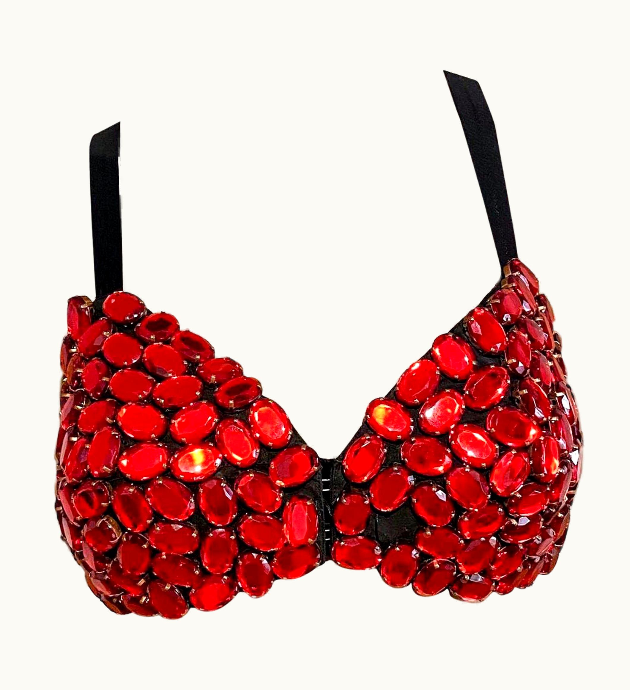 Dolce & Gabbana Dolce & Gabbana 1991 Red Crystal Bra