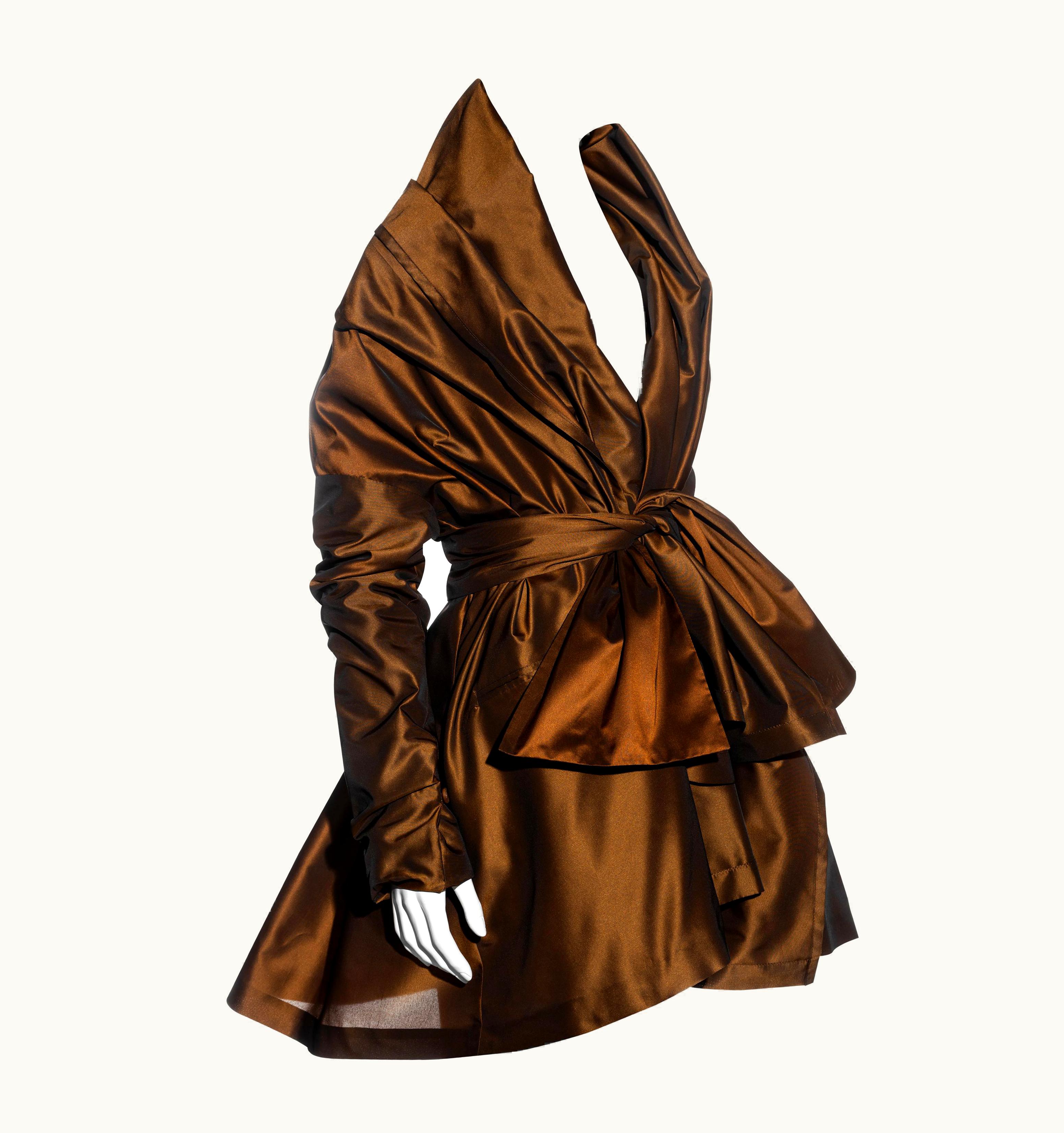 Dolce & Gabbana Dolce & Gabbana Copper Taffeta Evening Coat Dress, AW 1991