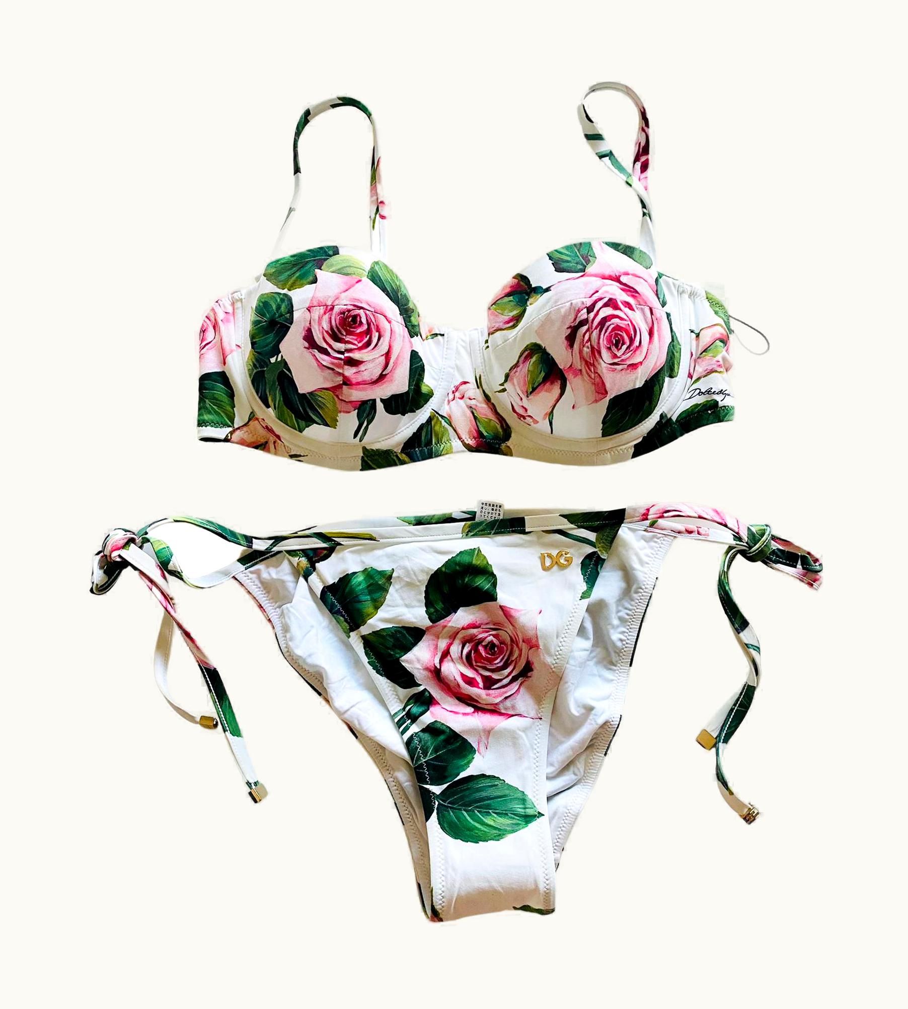 Dolce & Gabbana Dolce & Gabbana Multicolor Tropical Rose Bikini Swimsuit Swimwear Beachwear Dg UZ0609357