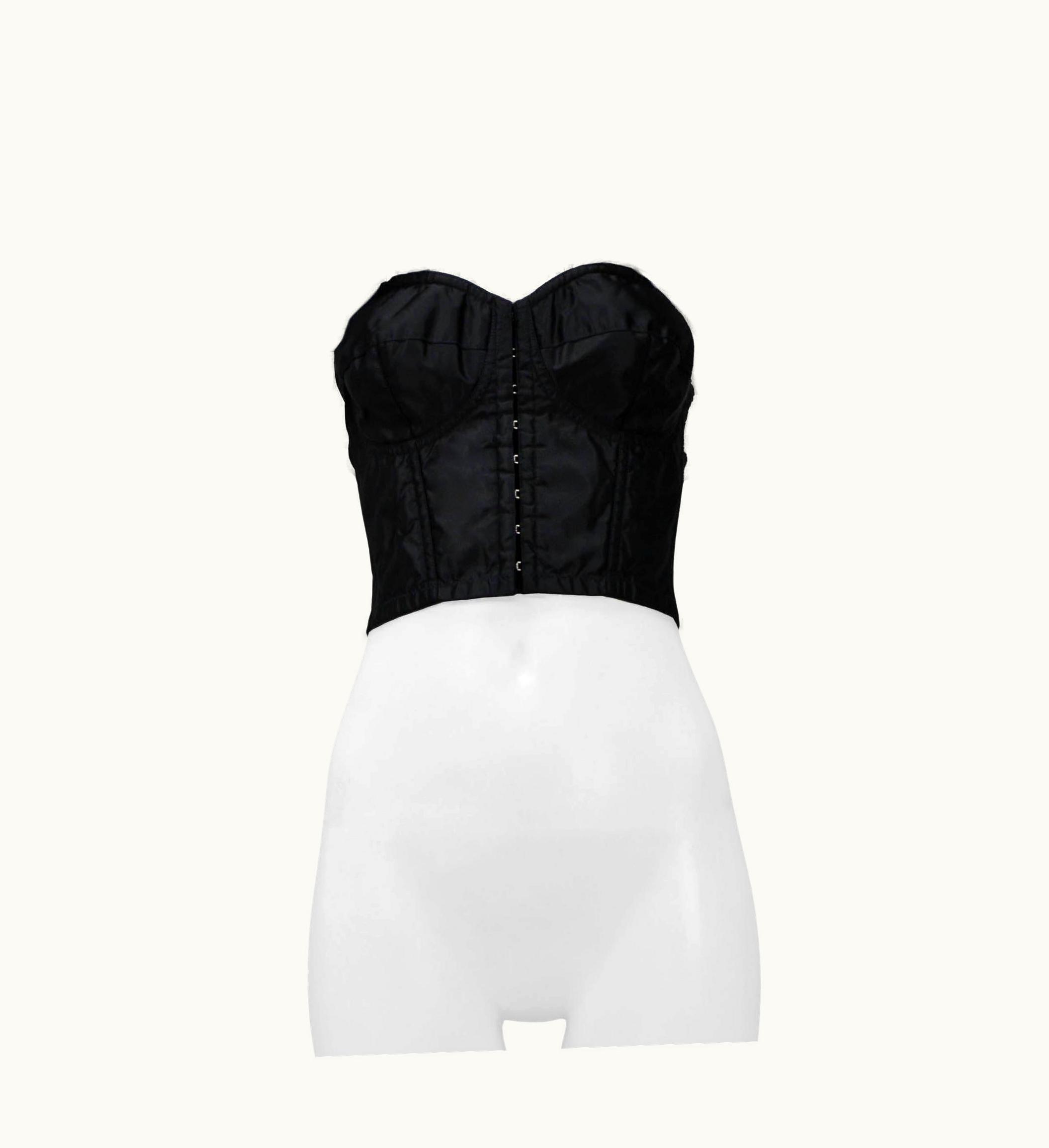 Dolce & Gabbana Dolce & Gabbana 1992 Black Satin Bustier With Attached White Shirt