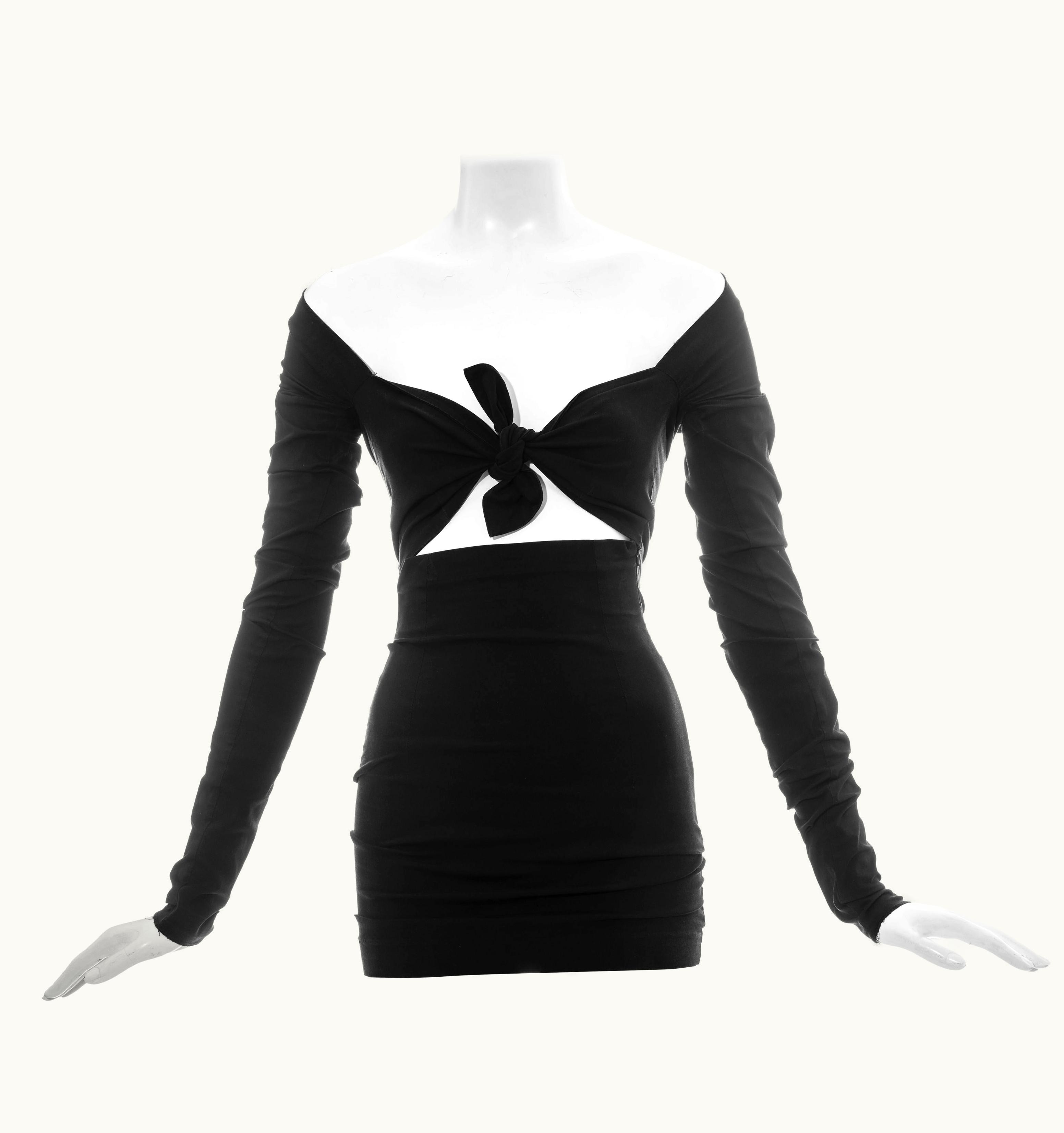 Dolce & Gabbana Dolce & Gabbana Black Cotton Spandex Mini Dress, S/S 1992