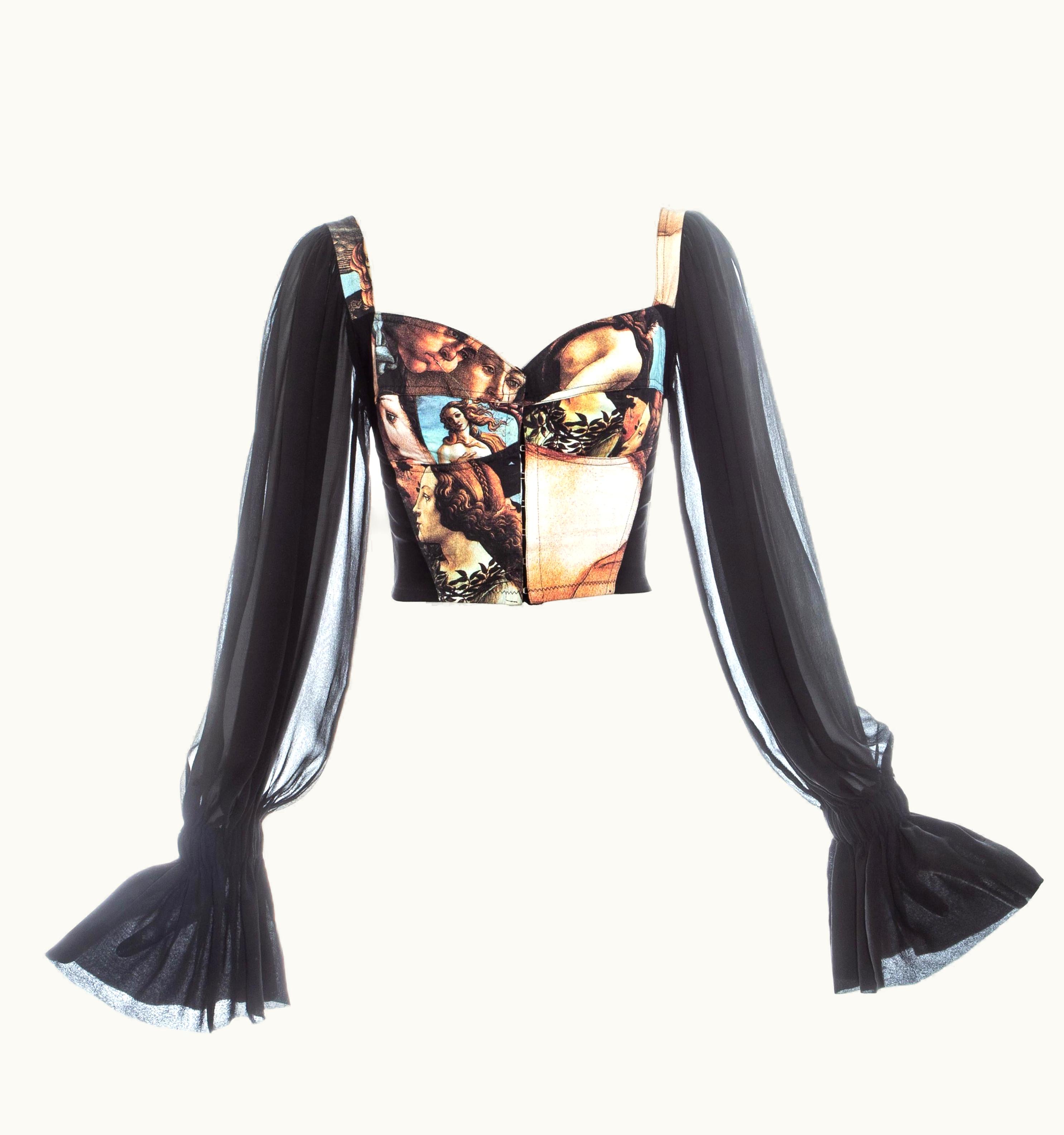 Dolce & Gabbana Dolce & Gabbana Corset With Renaissance Print And Chiffon Sleeves, S/S 1993