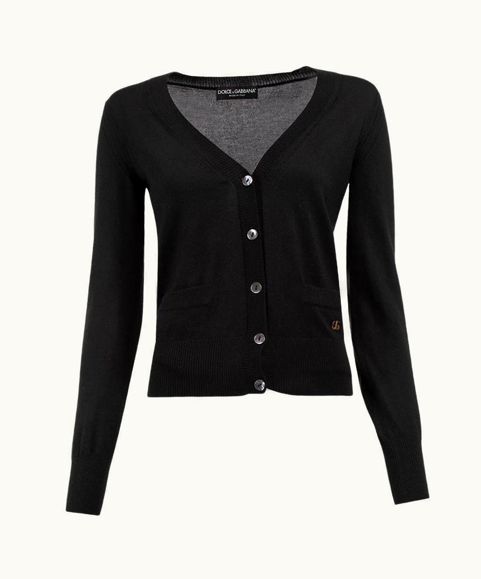 Dolce & Gabbana Dolce & Gabbana Women' Black V-Neck Knit Cardigan