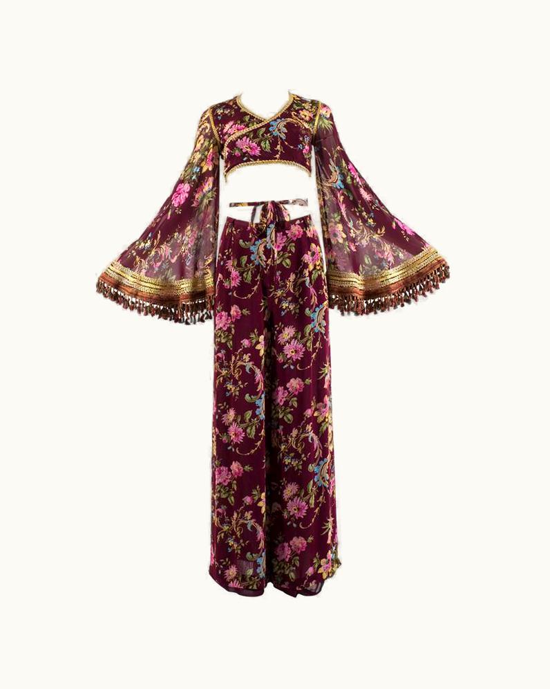 Dolce & Gabbana Dolce & Gabbana Spring-Summer 1994 Silk Chiffon Gypsy Pant Suit