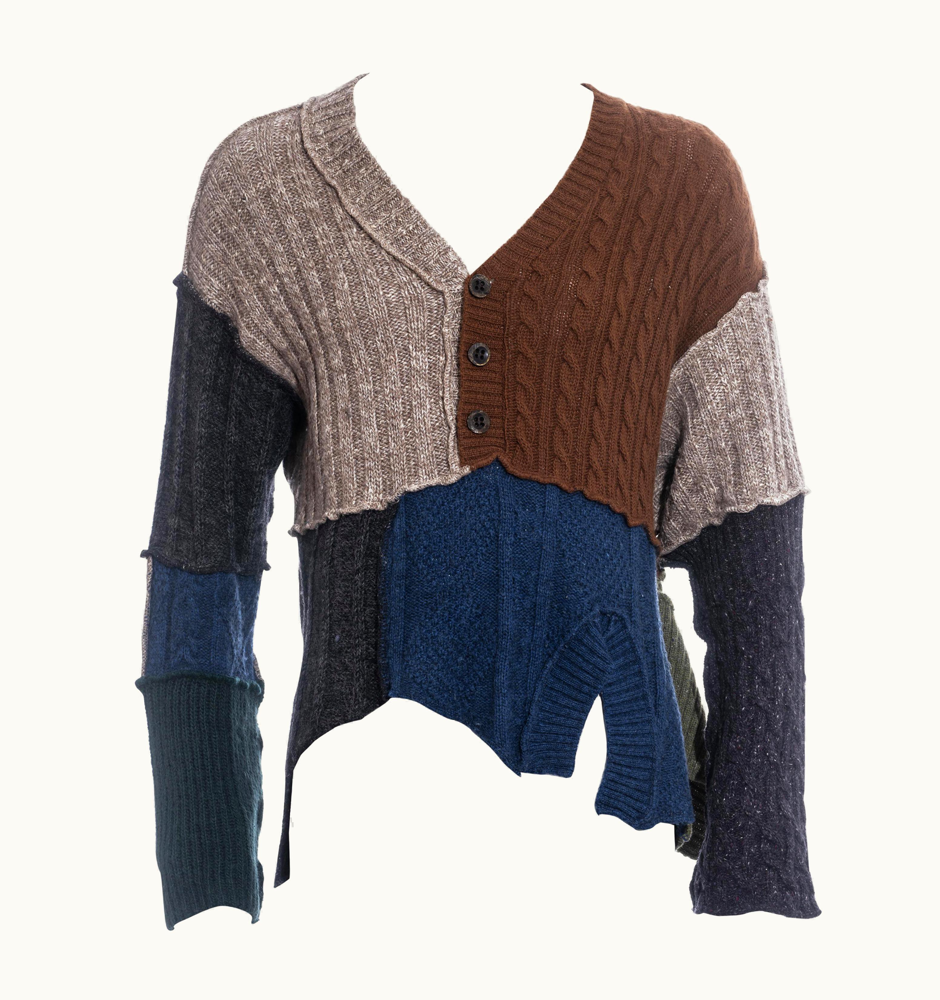 Dolce & Gabbana Men' Dolce & Gabbana Multicoloured Wool Deconstructed Sweater, AW 1995 UZ0609411