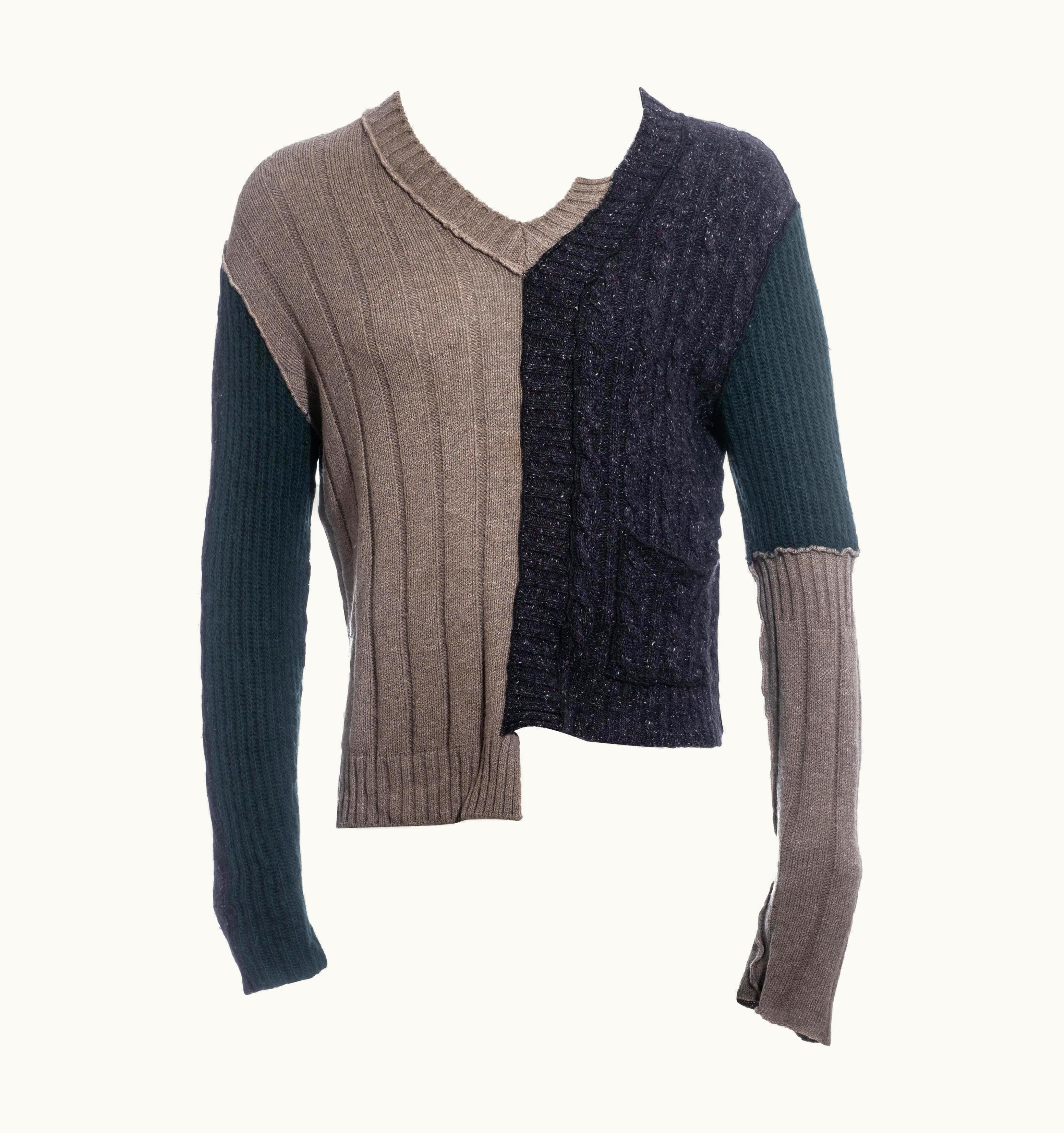 Dolce & Gabbana Men' Dolce & Gabbana Multicoloured Wool Deconstructed Sweater, AW 1995 UZ0609412