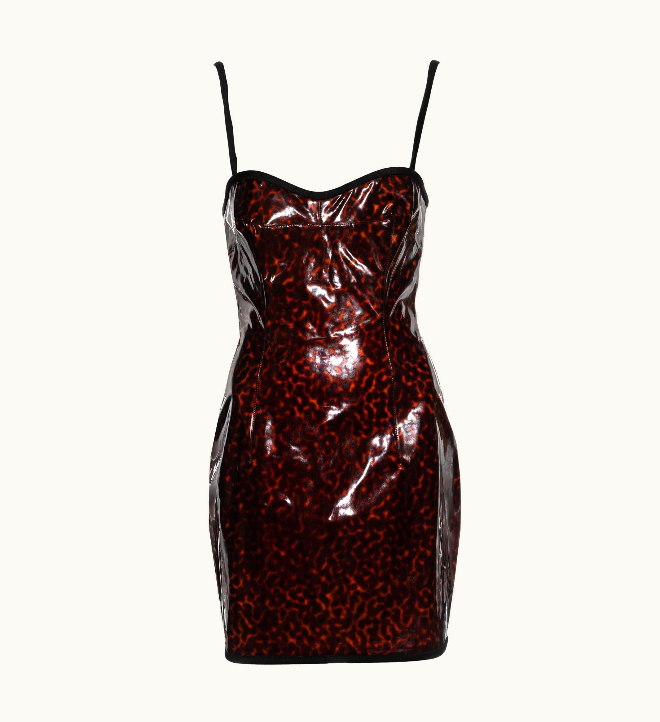 Dolce & Gabbana Dolce & Gabbana Tortoiseshell Print Plastic Mini Dress, S/S 1995