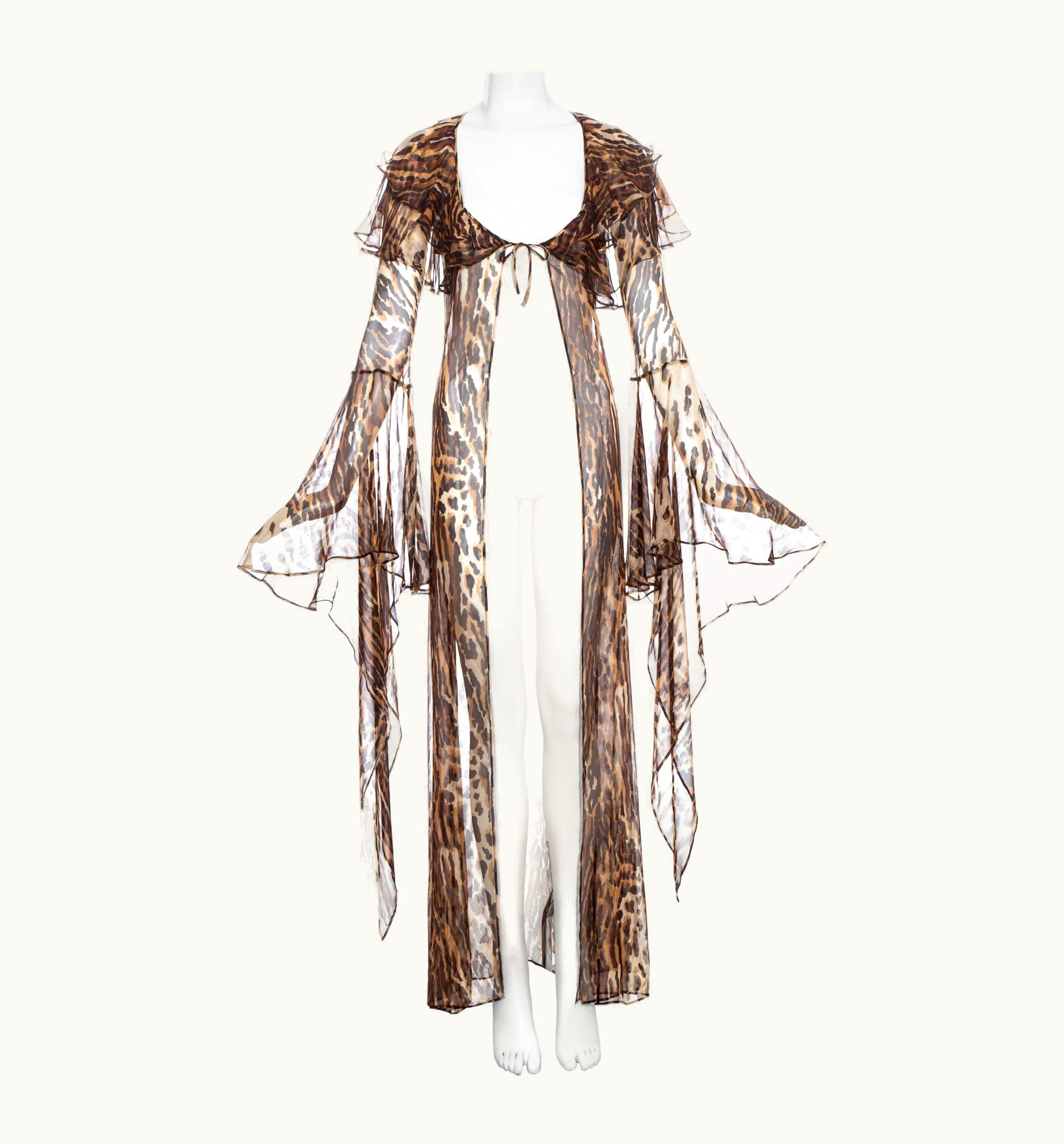 Dolce & Gabbana Dolce & Gabbana Leopard Print Silk Chiffon Evening Robe, S/S 1997