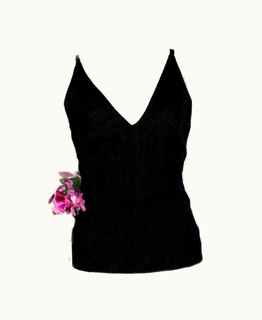 Dolce & Gabbana Vintage Dolce & Gabbana 1998 Silk Flower Detail Top