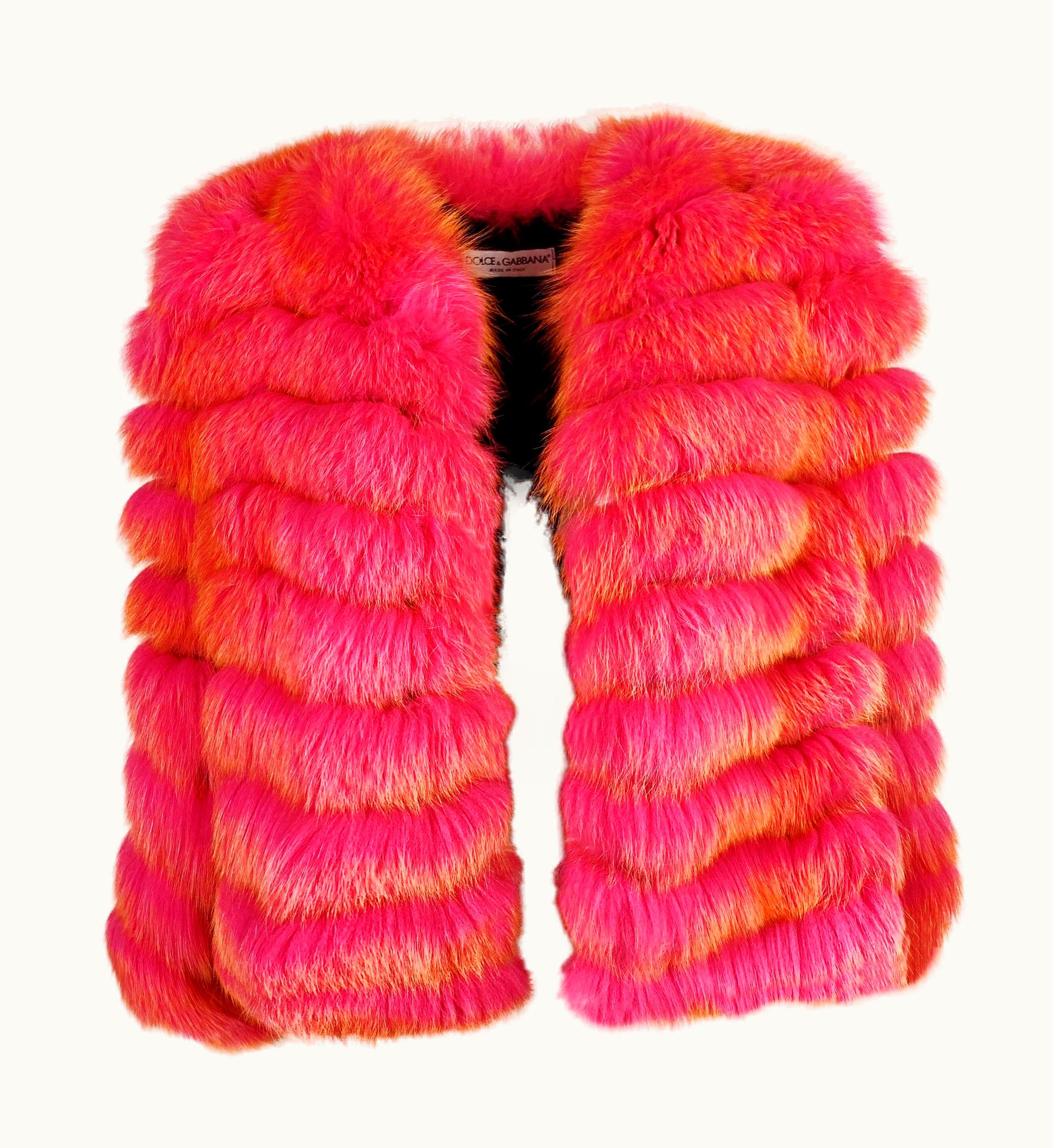 Dolce & Gabbana Dolce & Gabbana Fall 1999 Gradient Fox Fur Cropped Jacket