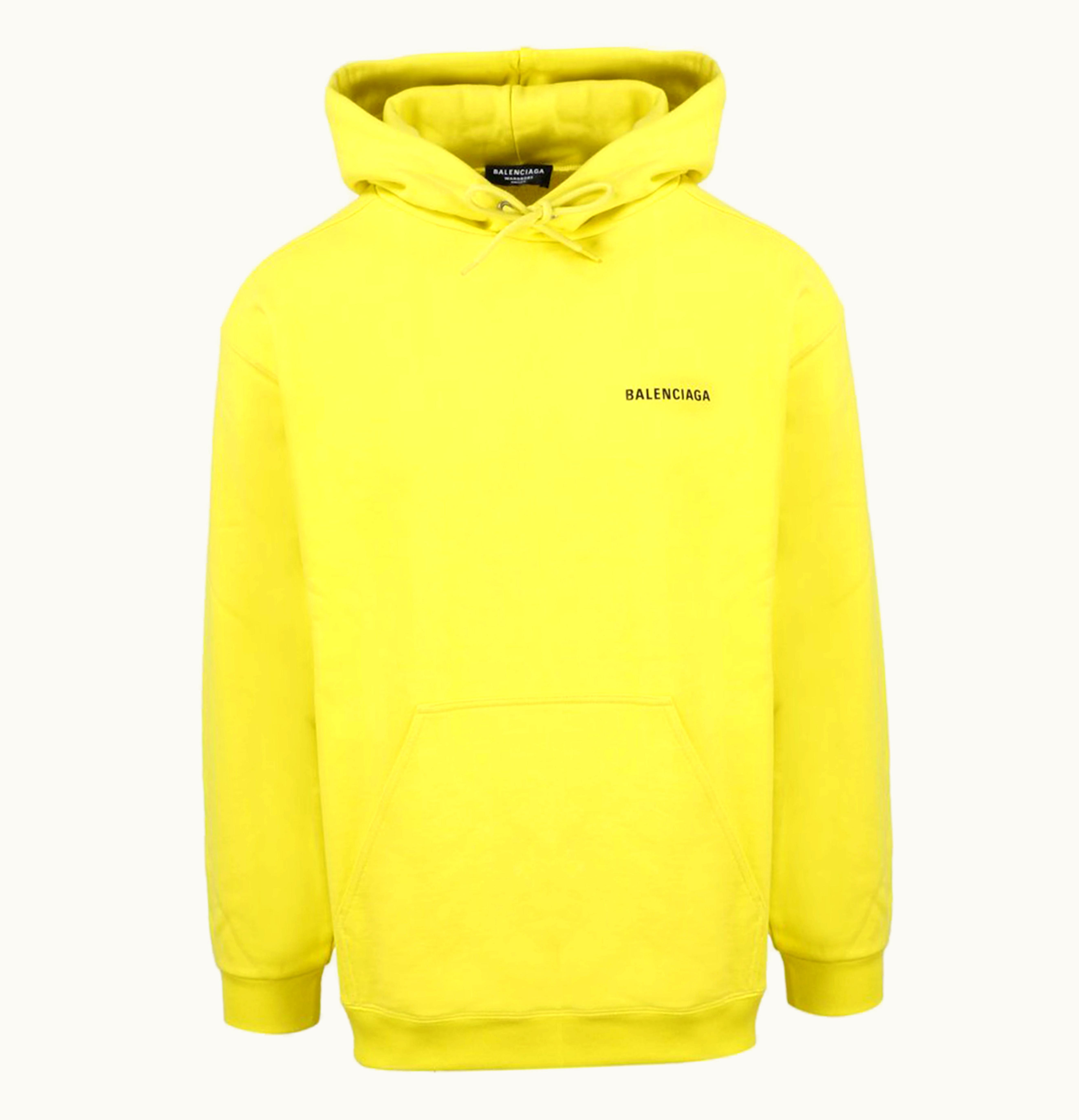 Balenciaga Balenciaga Logo Print Hoodie Yellow