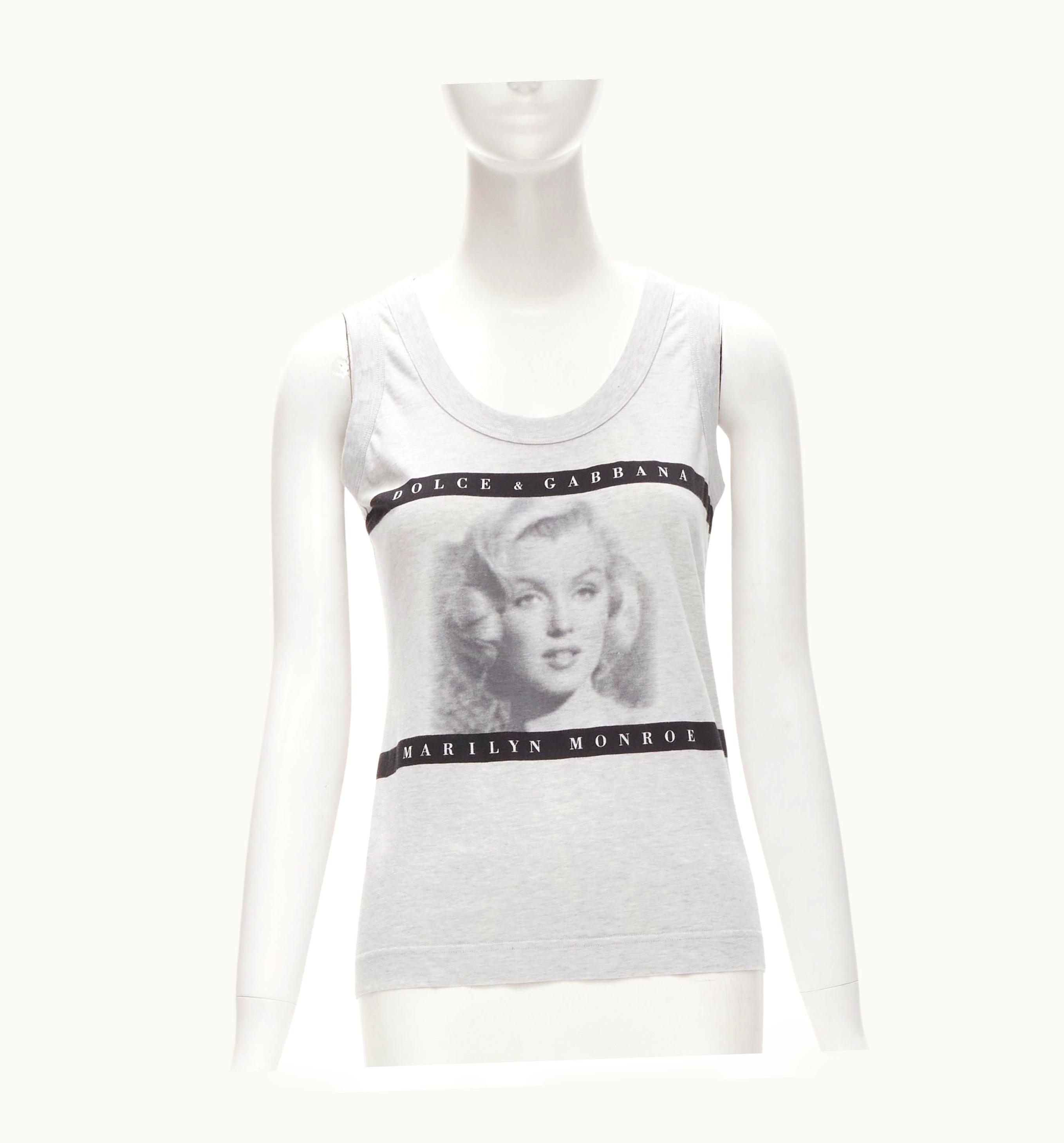 Dolce & Gabbana Dolce Gabbana Vintage Marilyn Monroe Y2k Print Grey Tank Top