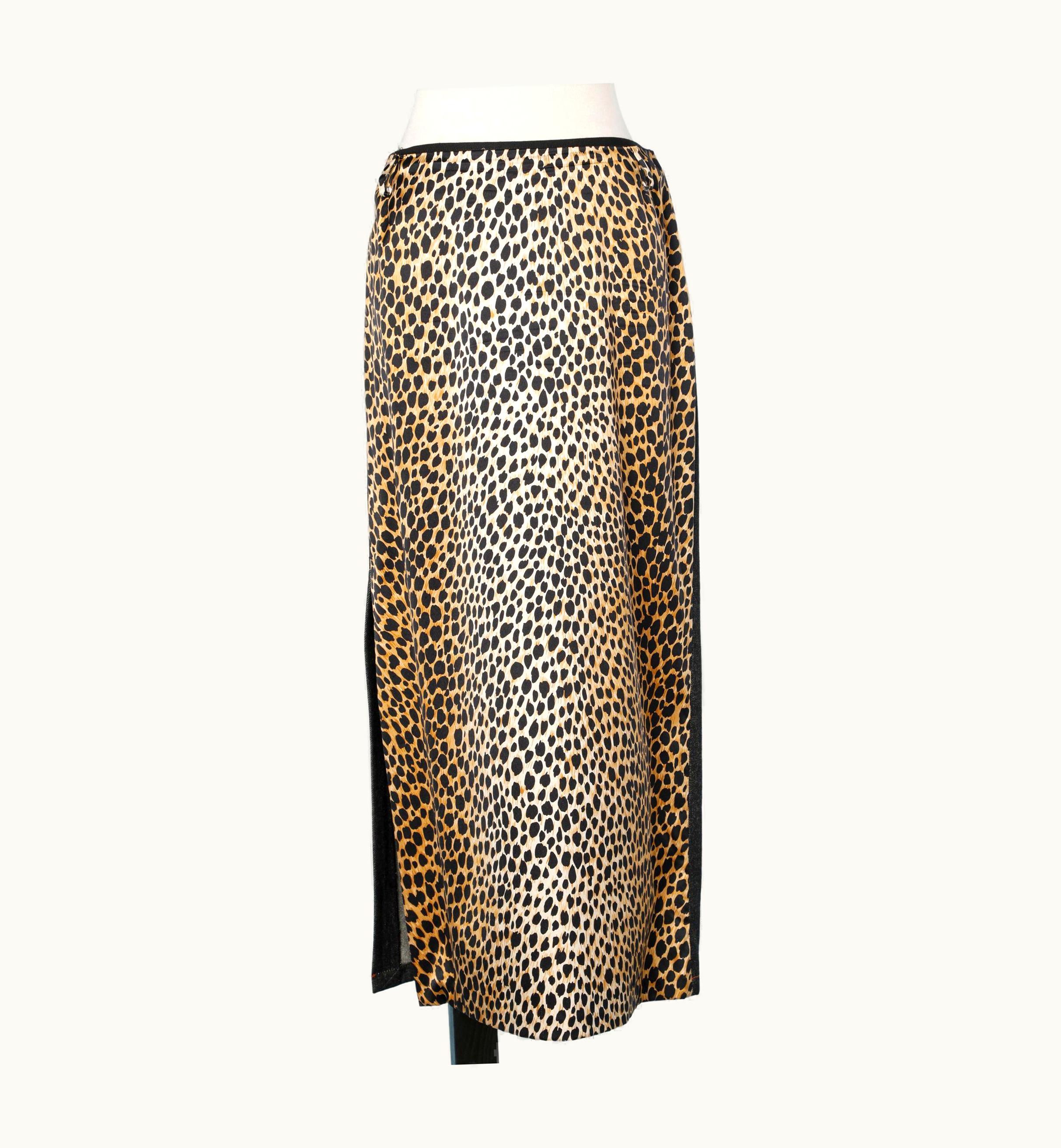 Dolce & Gabbana Dolce & Gabbana Skirt Half Denim Half Leopard Printed Jersey With Side Slit
