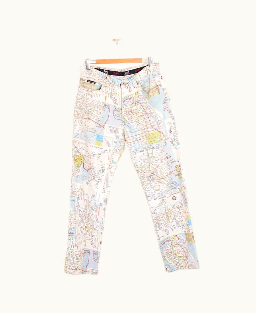 Dolce & Gabbana Dolce & Gabbana 'Underground Map' Printed Pattern Denim Jeans