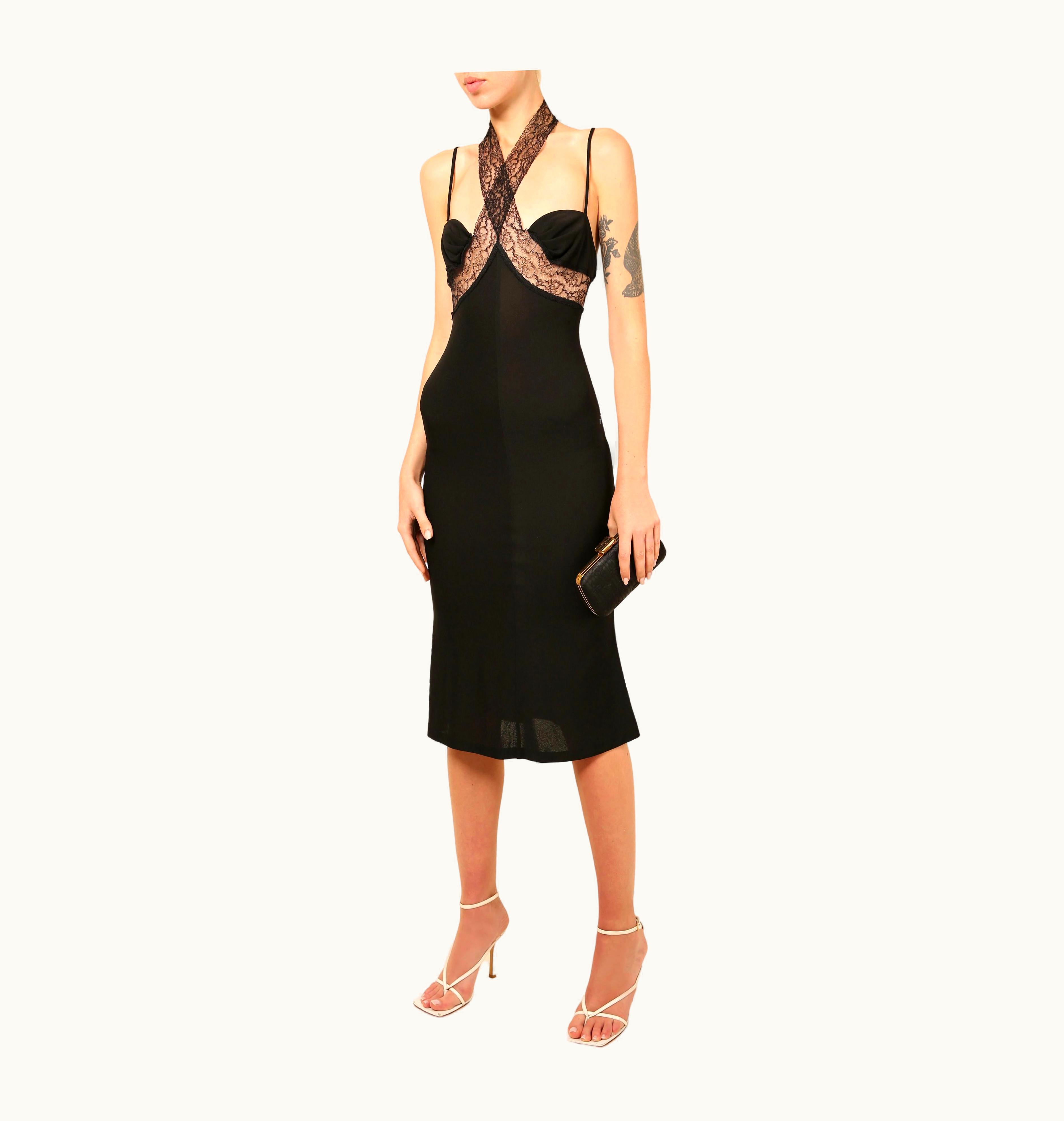 Dolce & Gabbana Dolce & Gabbana Black Lace Cut Out Halter Neck Evening Dress It