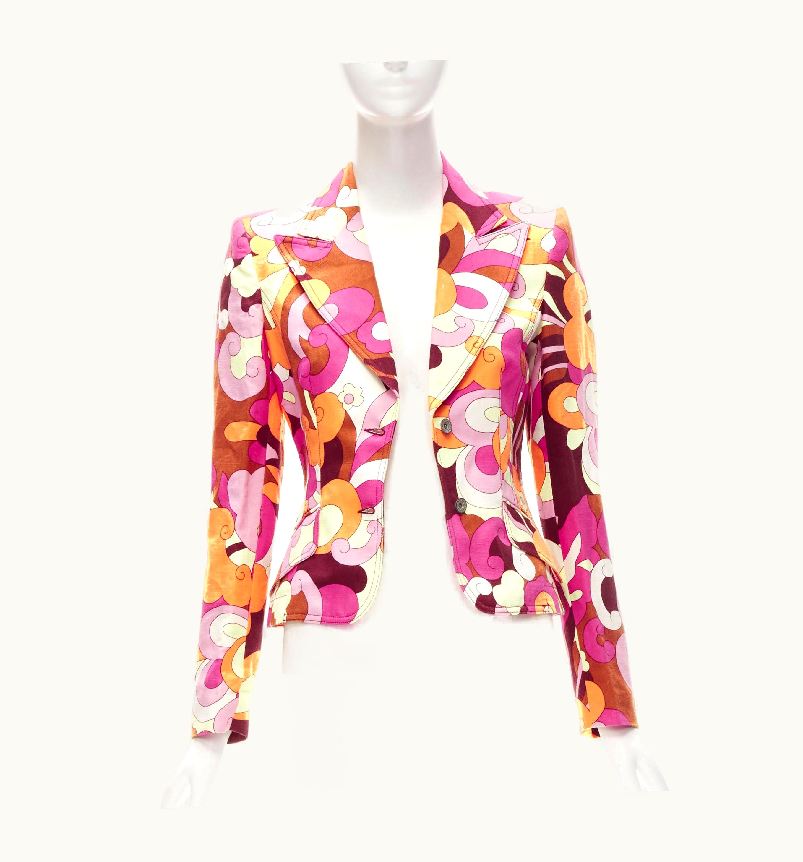 Dolce & Gabbana D&G Dolce Gabbana Vintage Flower Power Psychedelic Print Casual Blazer Jacket