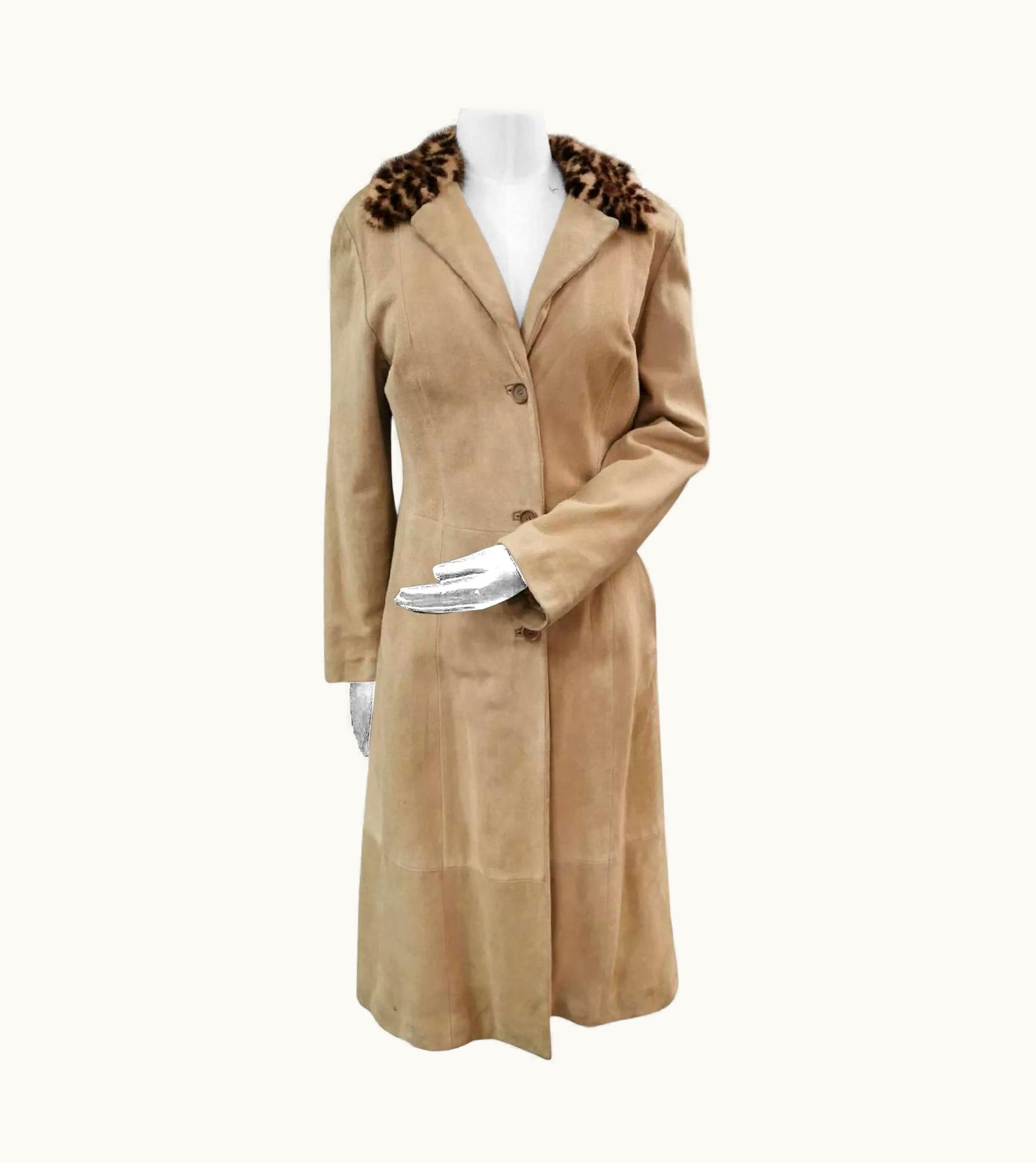 Dolce & Gabbana Dolce And Gabbana Lamb Suede Coat With Mink Fur Trim (