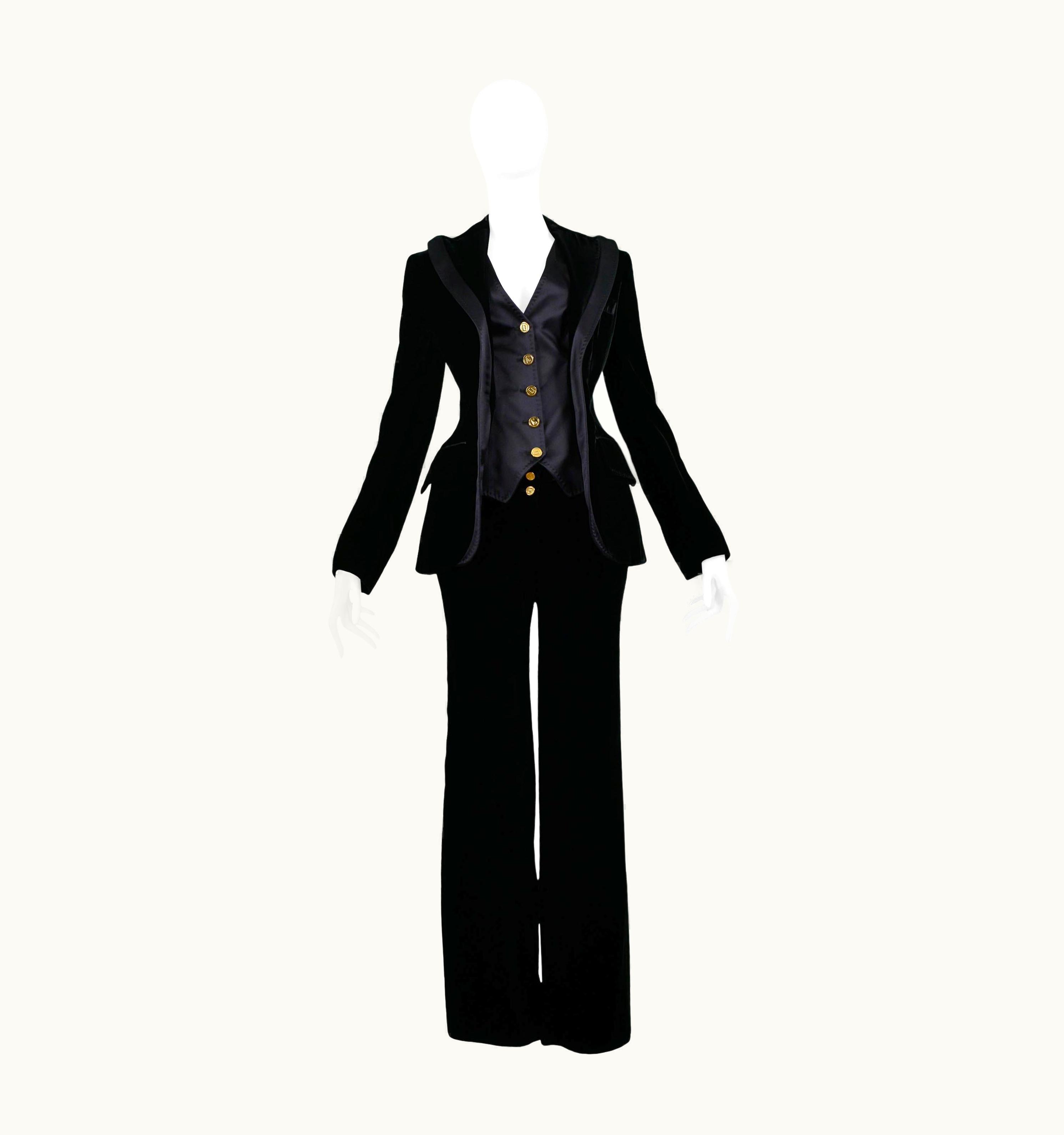 Dolce & Gabbana Dolce & Gabbana Black Velvet Tuxedo Ensemble 2004