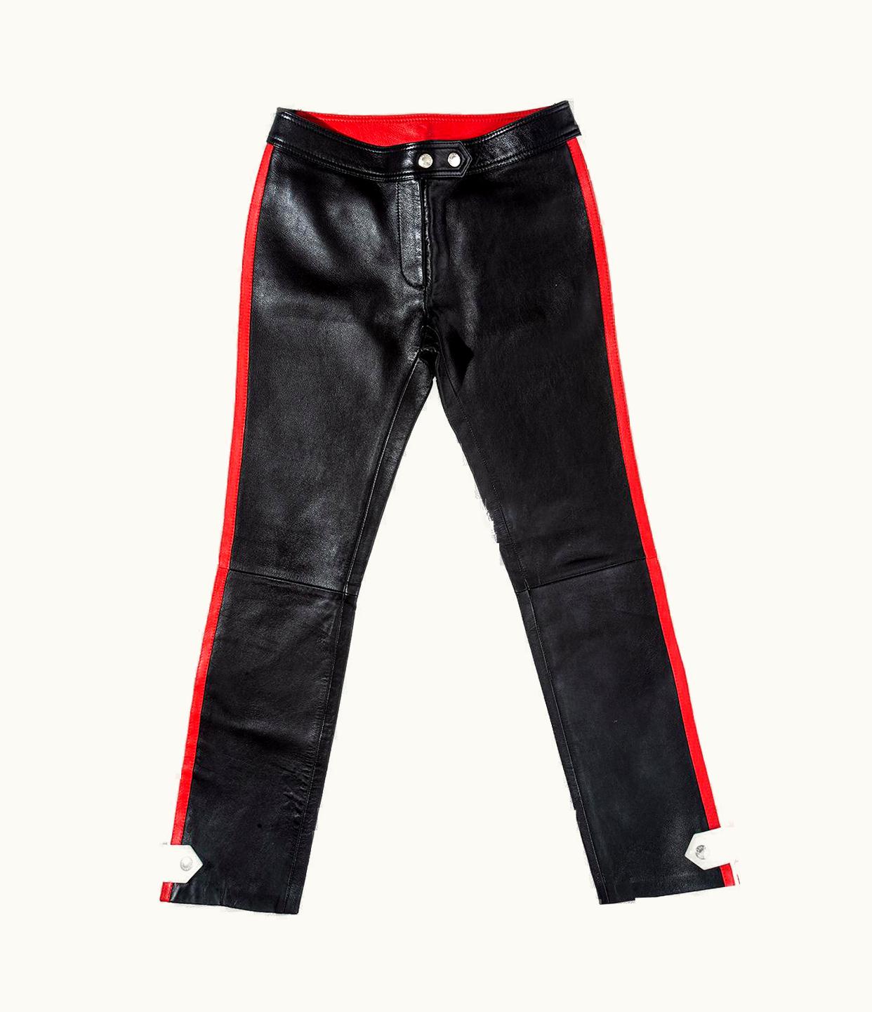 Dolce & Gabbana Dolce & Gabbana Black Leather Biker Pants, S/S 2001