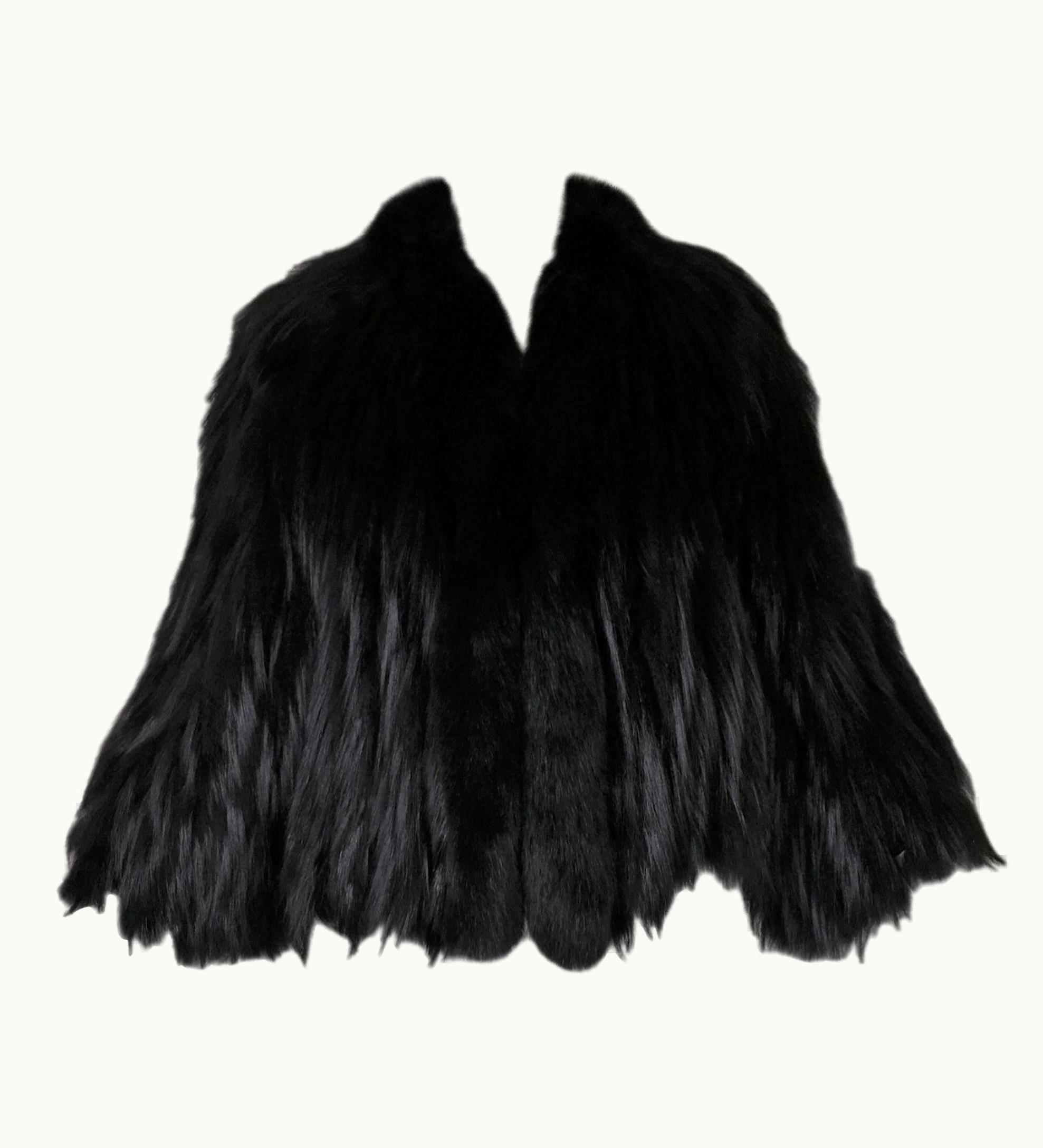 Dolce & Gabbana 2004 Dolce & Gabbana Black Fox Fur Short Jacket Coat