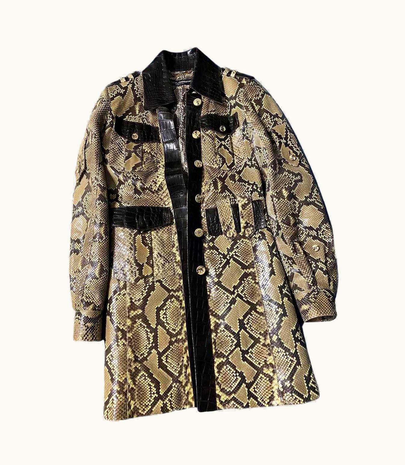 Dolce & Gabbana S/S 2005 Dolce & Gabbana Python And Alligator Skin Trench