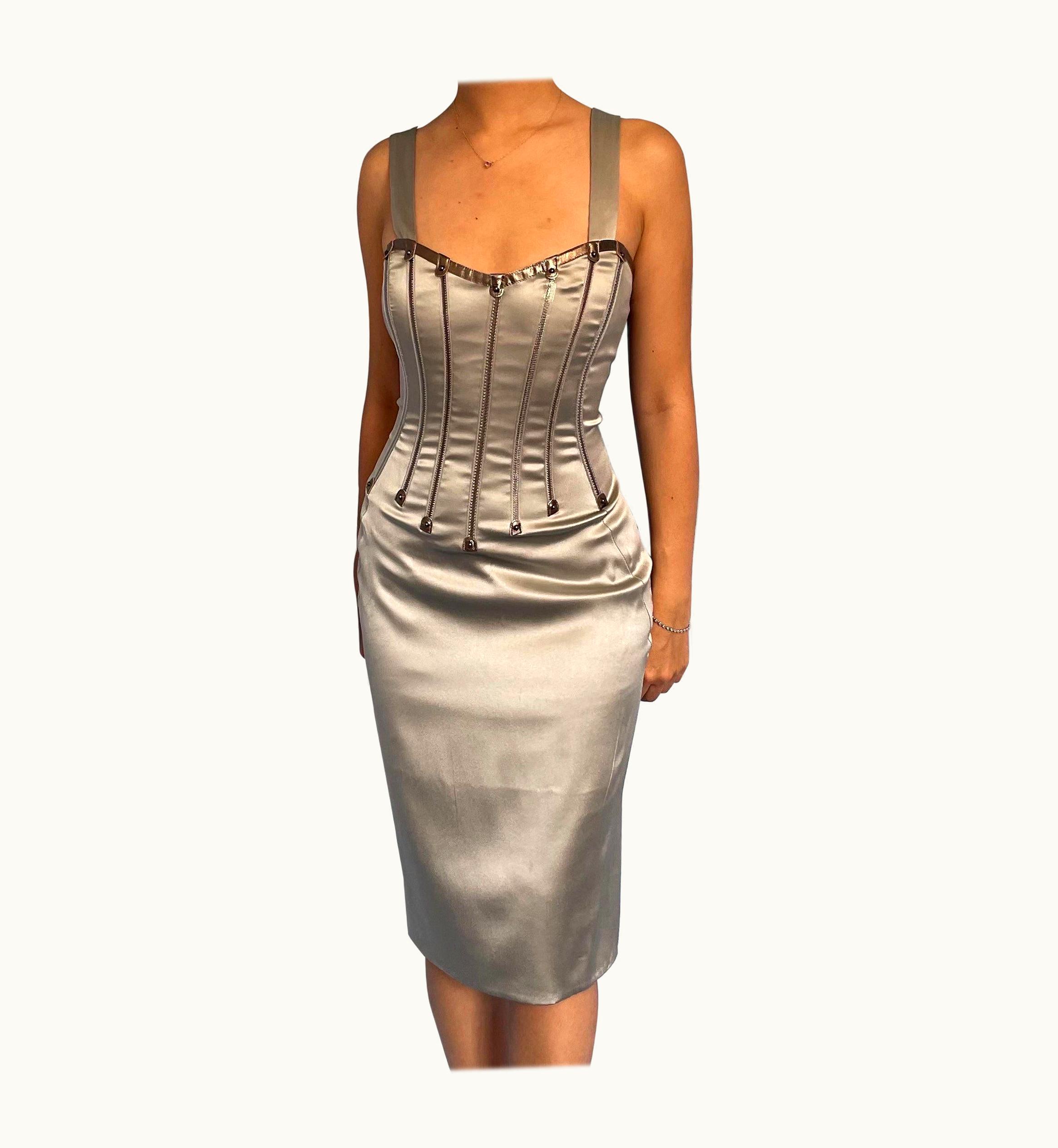 Dolce & Gabbana Dolce & Gabbana AW 2007 Silver Zipper Dress