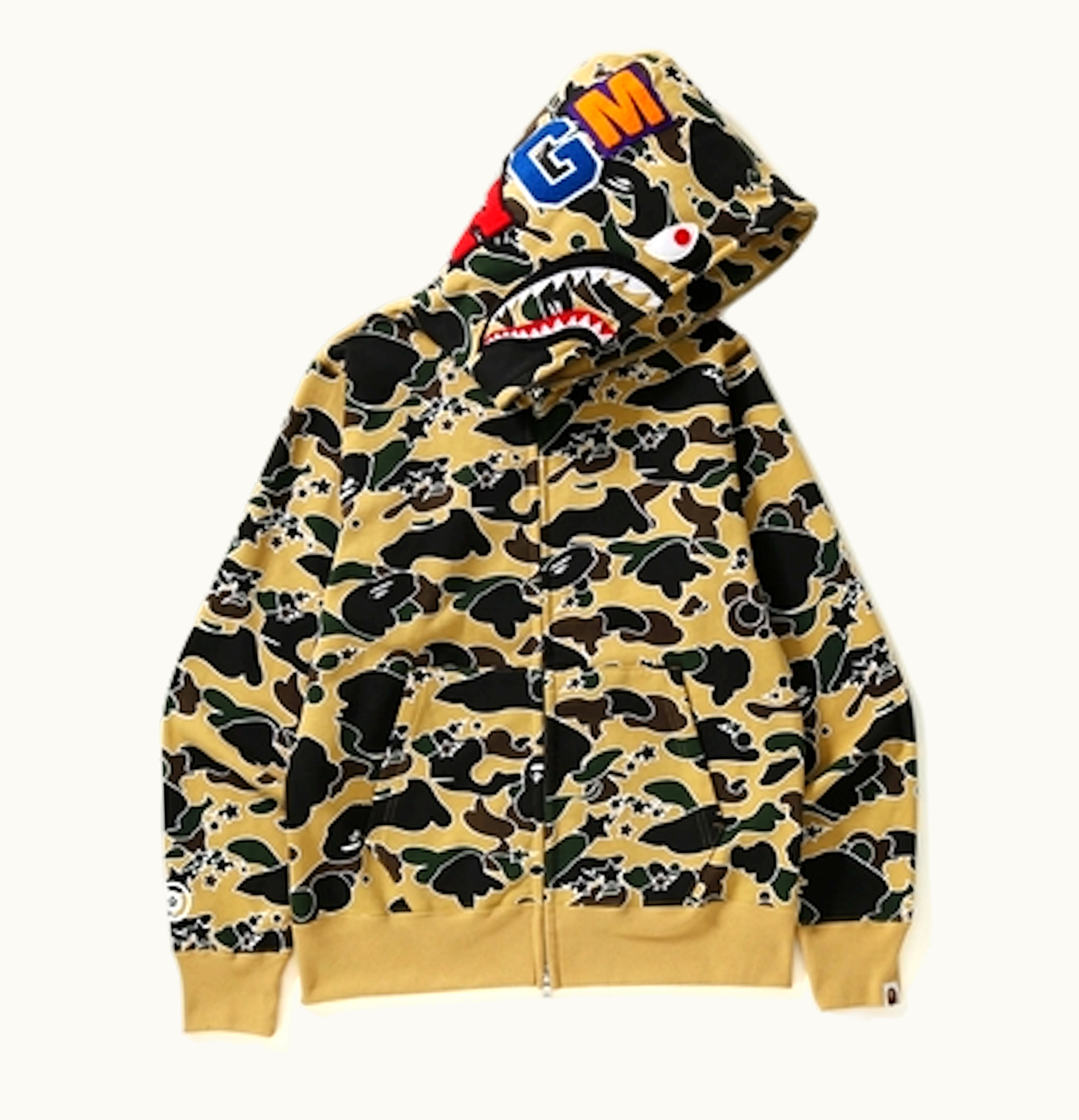 BAPE BAPE Sta Camo Shark Full Zip Hoodie Yellow