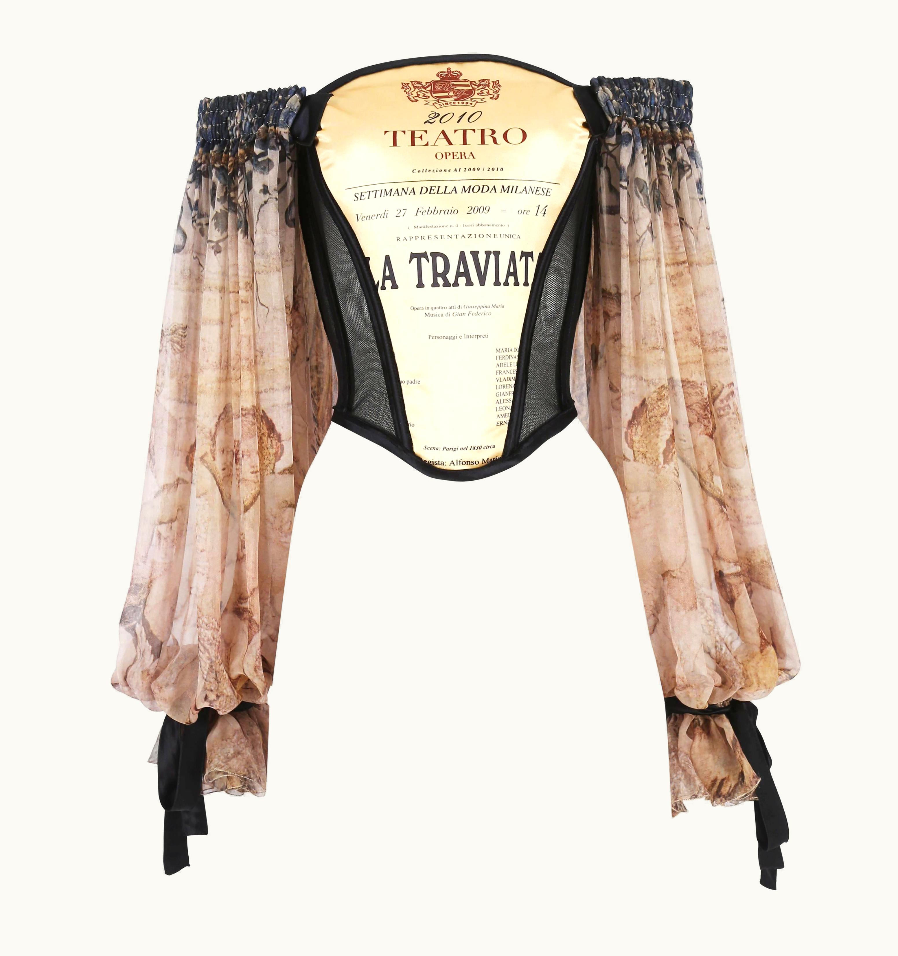 Dolce & Gabbana Dolce & Gabbana Opera Corset With Chiffon Poet Sleeves, Circa 2009