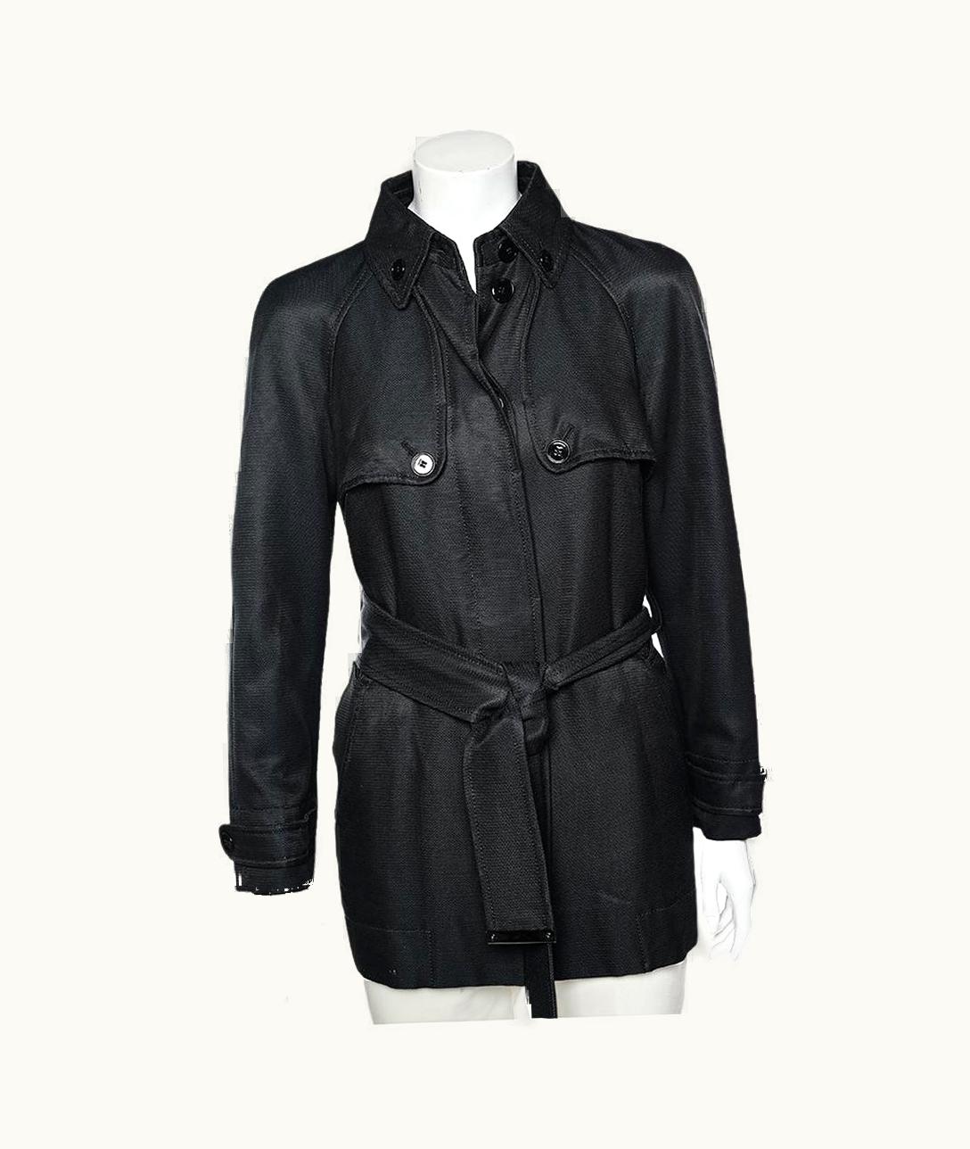 Dolce & Gabbana Dolce & Gabbana Black Cotton Belted Button Front Jacket UZ0609650