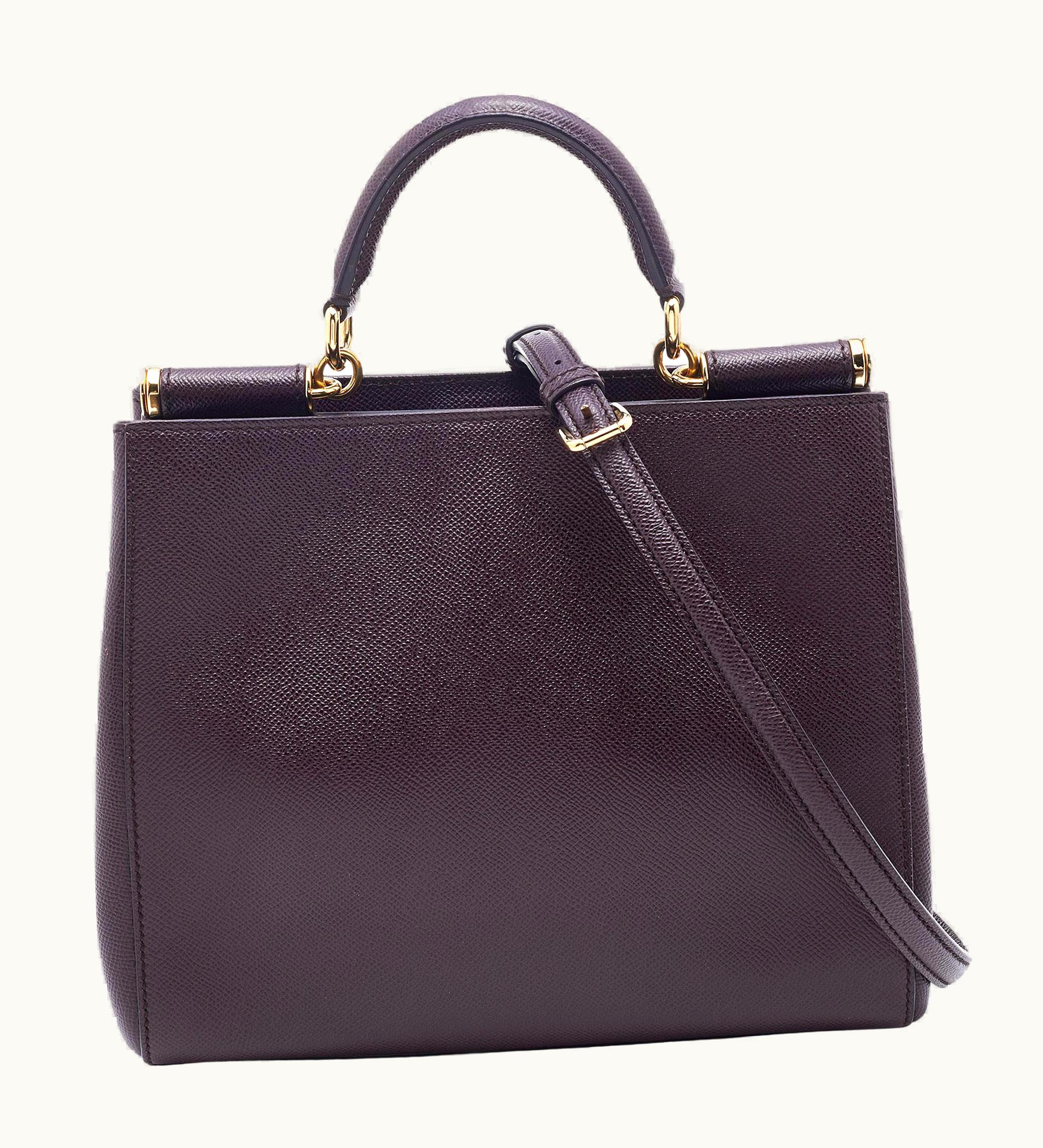 Dolce & Gabbana Dolce & Gabbana Burgundy Leather Medium Miss Sicily Shopper Tote