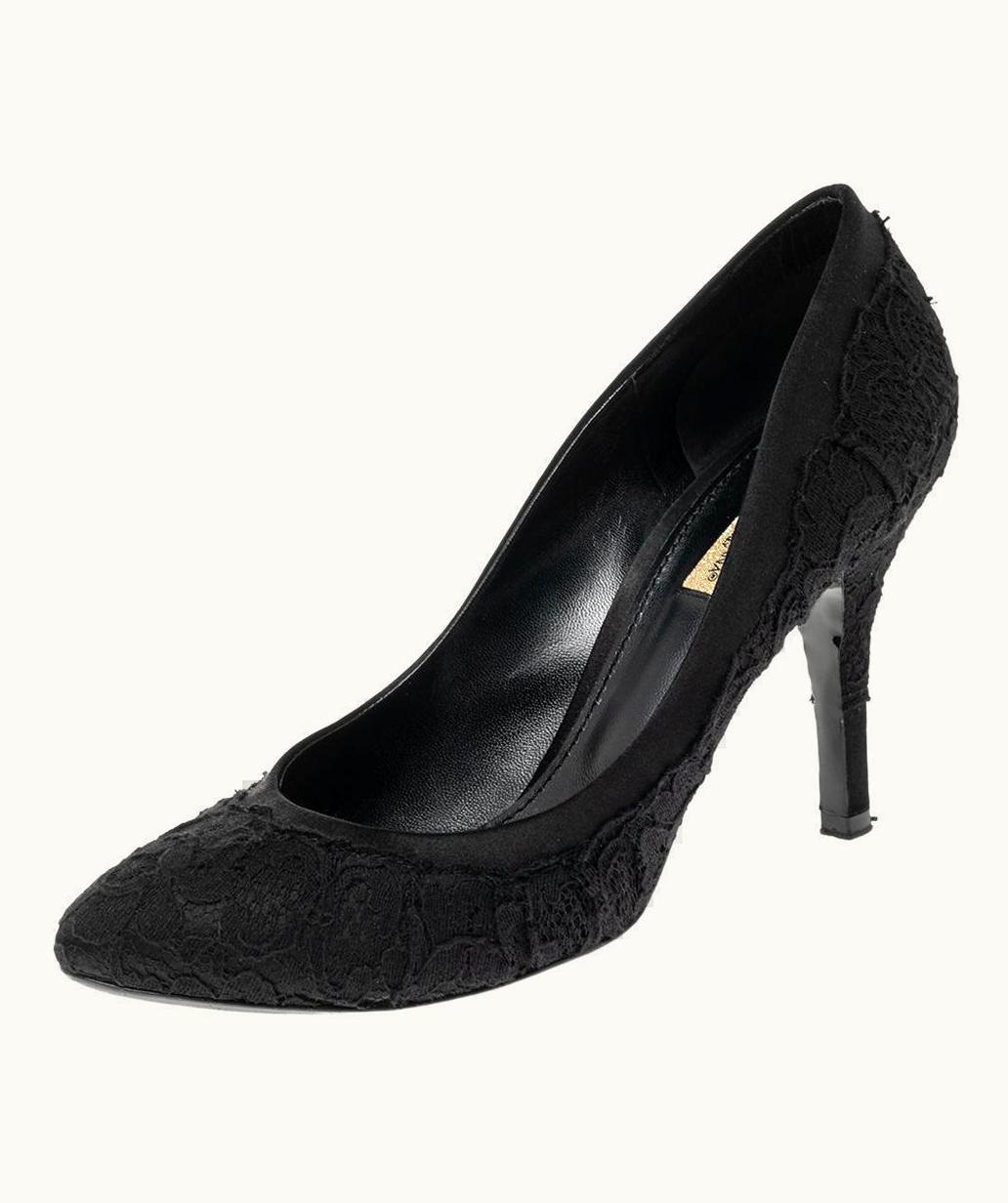 Dolce & Gabbana Dolce & Gabbana Black Lace And Satin Pumps