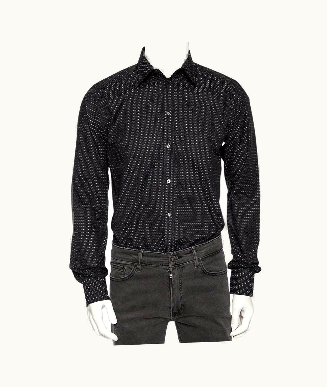 Dolce & Gabbana Dolce & Gabbana Black Patterned Cotton Gold Label Shirt