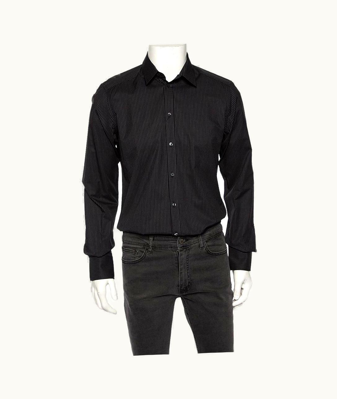 Dolce & Gabbana Dolce & Gabbana Black Striped Cotton Gold Label Shirt UZ0609685
