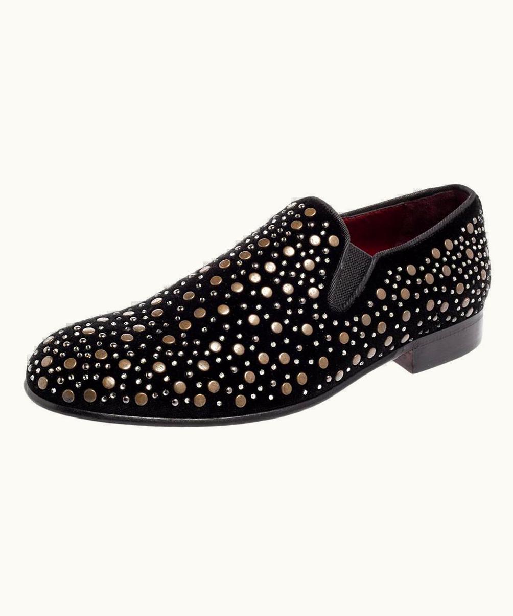 Dolce & Gabbana Dolce&Gabbana Black Suede Crystal Studded Loafers UZ0609703