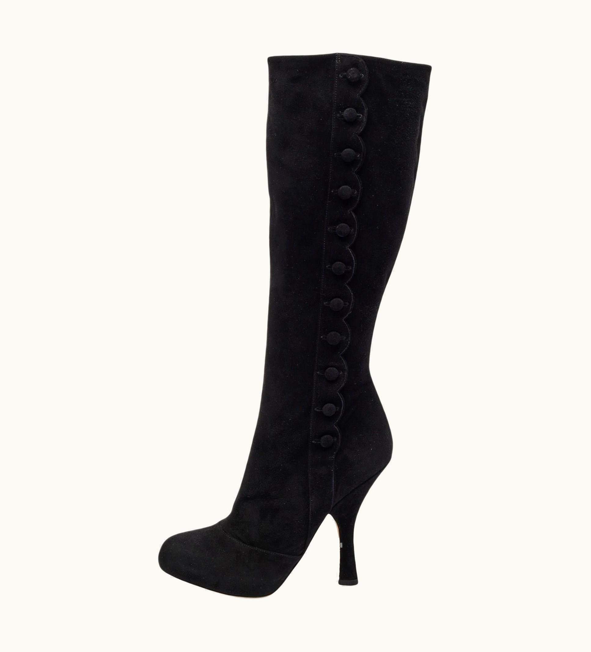 Dolce & Gabbana Dolce & Gabbana Black Suede Knee Length Boots