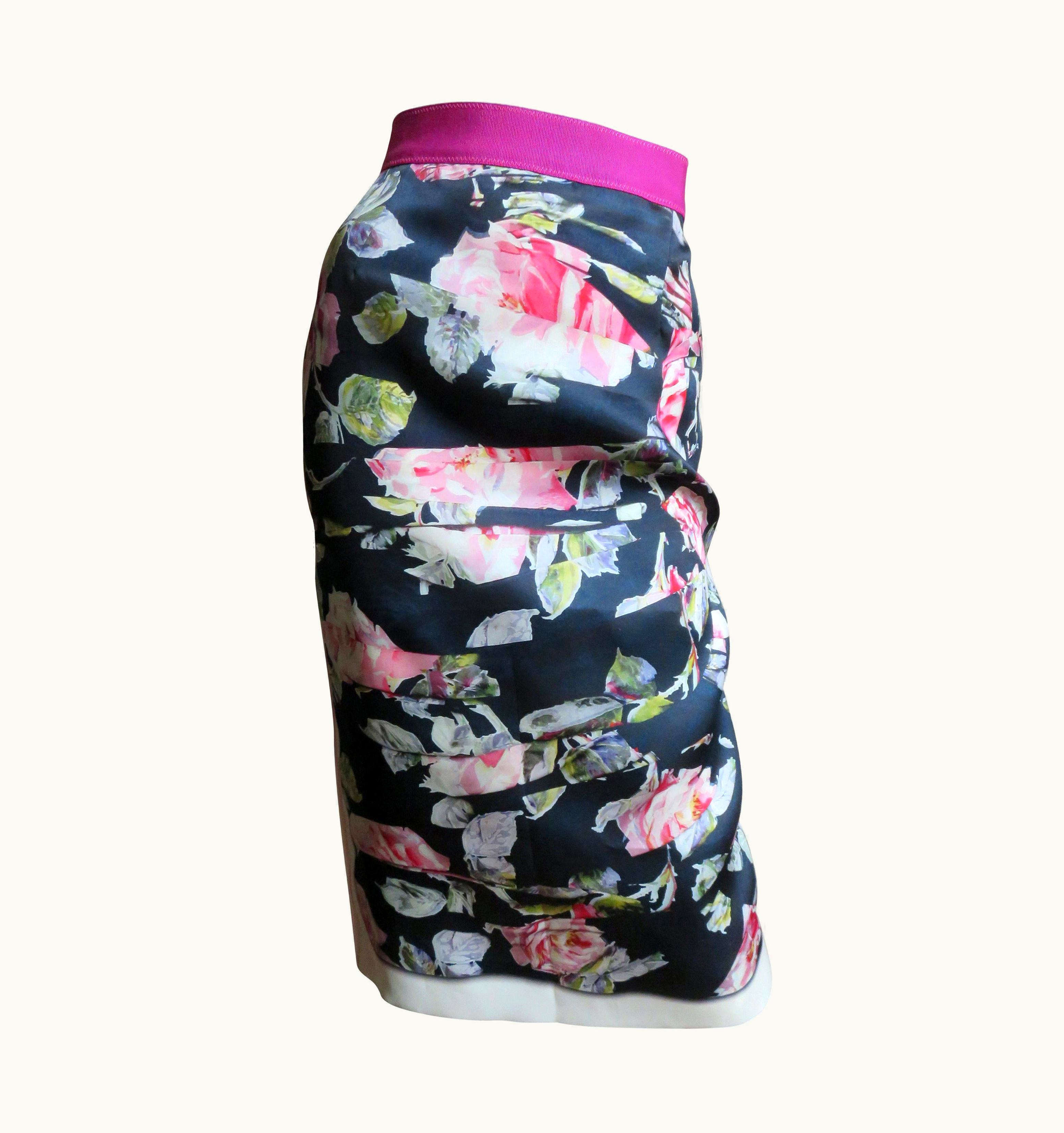 Dolce & Gabbana Dolce & Gabbana Color Block Silk Skirt