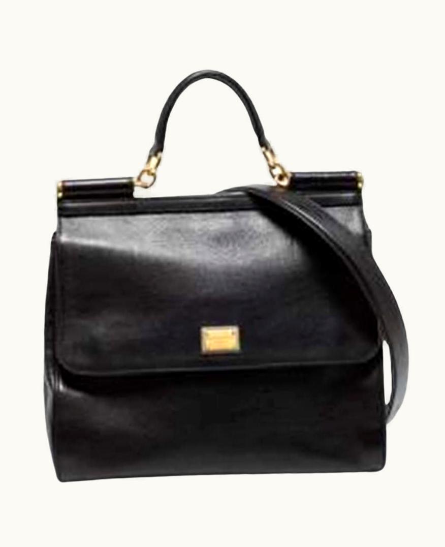 Dolce & Gabbana Dolce & Gabbana Black Leather Large Miss Sicily Top Handle Bag UZ0609753