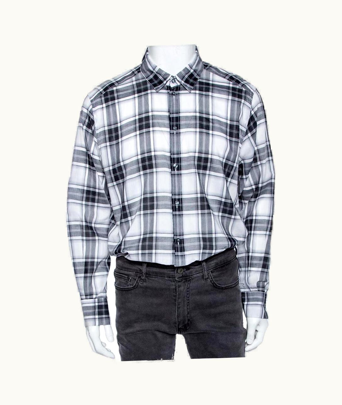Dolce & Gabbana Dolce & Gabbana Grey Plaid Checked Cotton Gold Label Shirt Xxxl